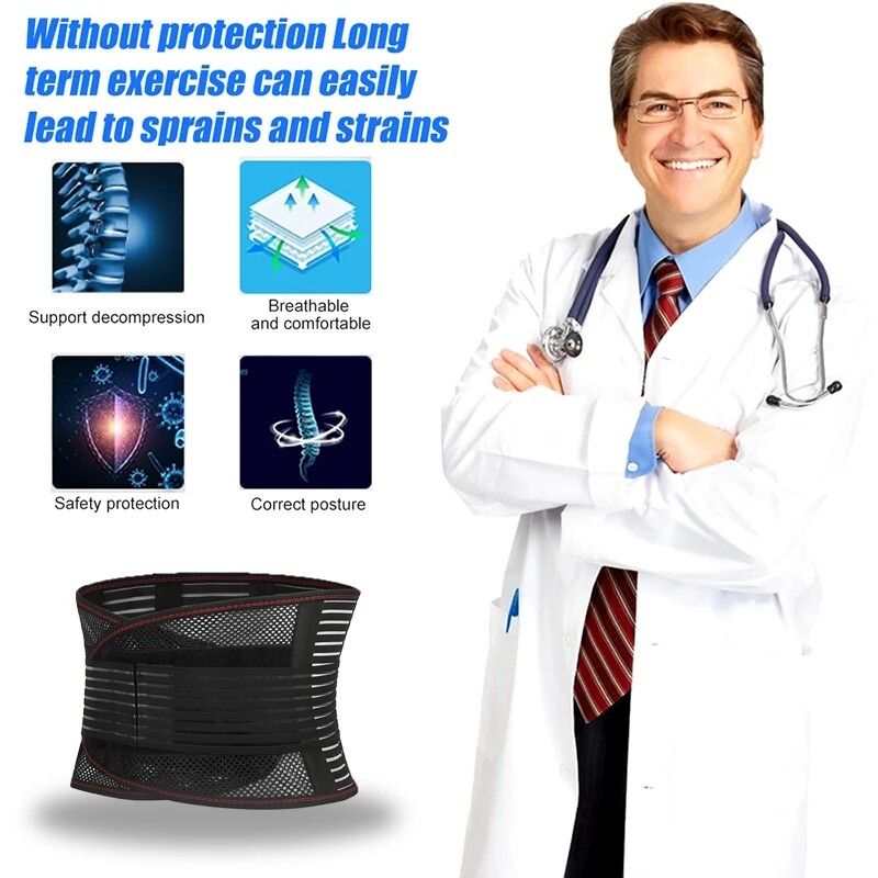 Compression Brace Herniated Disc Lumbar Support Belt for Lower Back Pain Relief