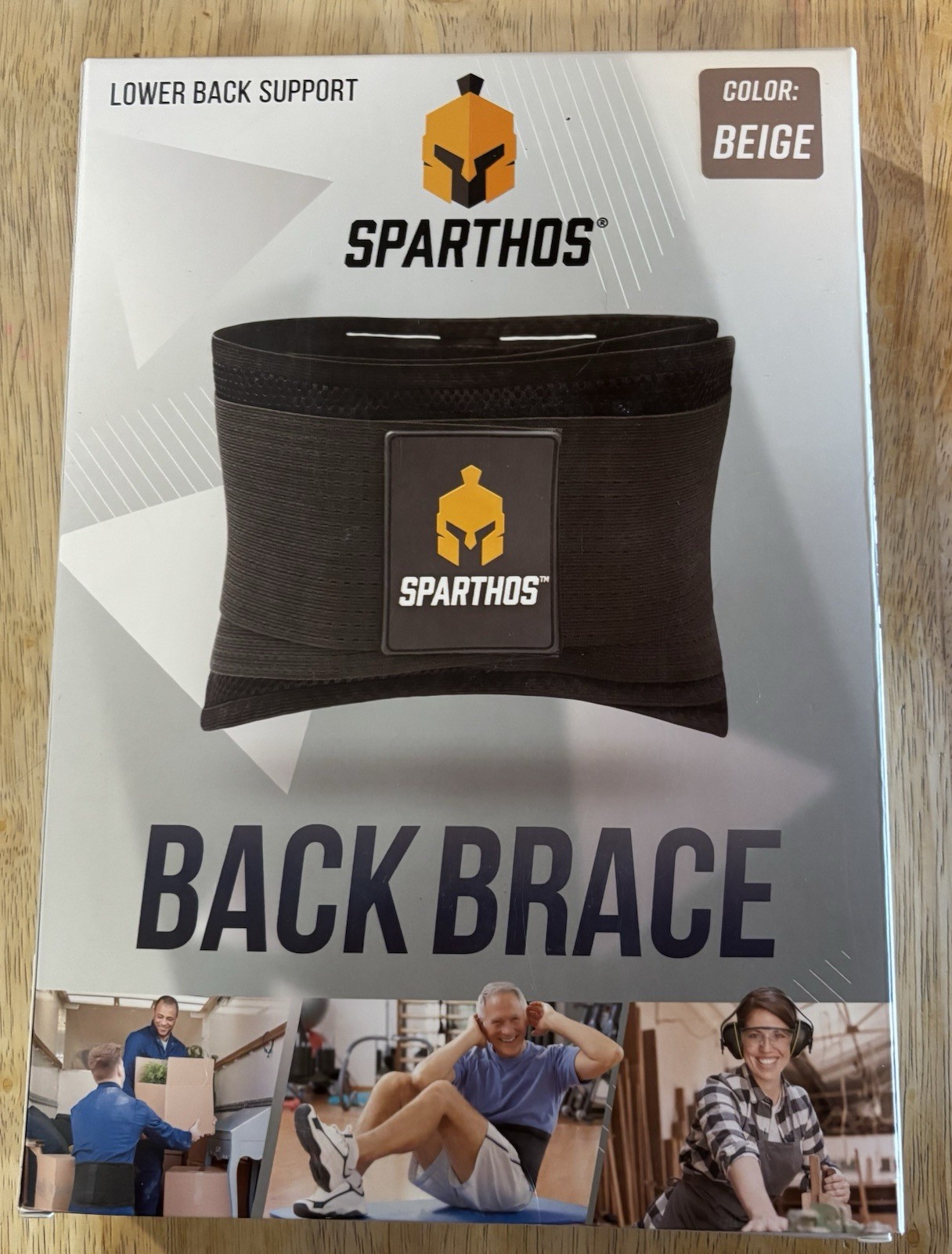 Sparthos Back Brace Belt, Lower back Support Size Small- Beige
