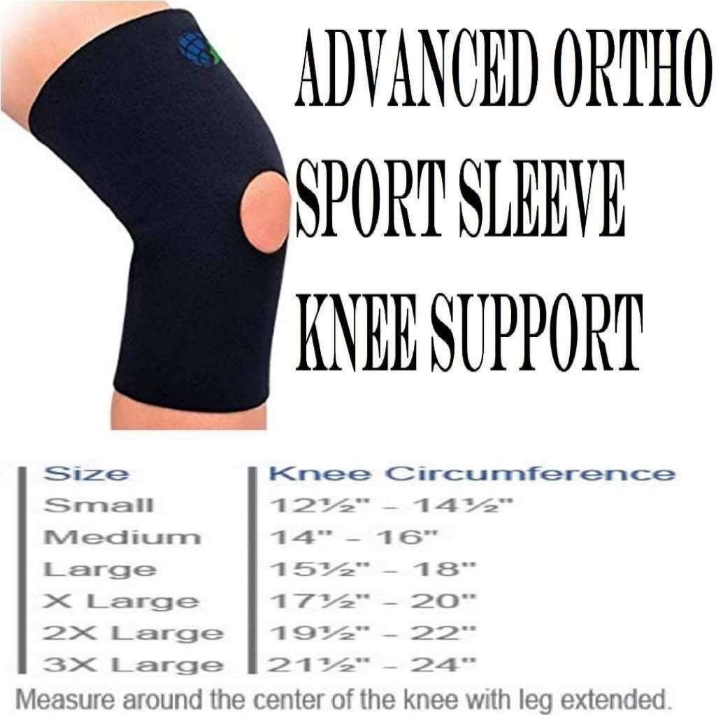 Advanced Orthopaedics Sport Sleeve Knee Support Black 2XL 19½-22″