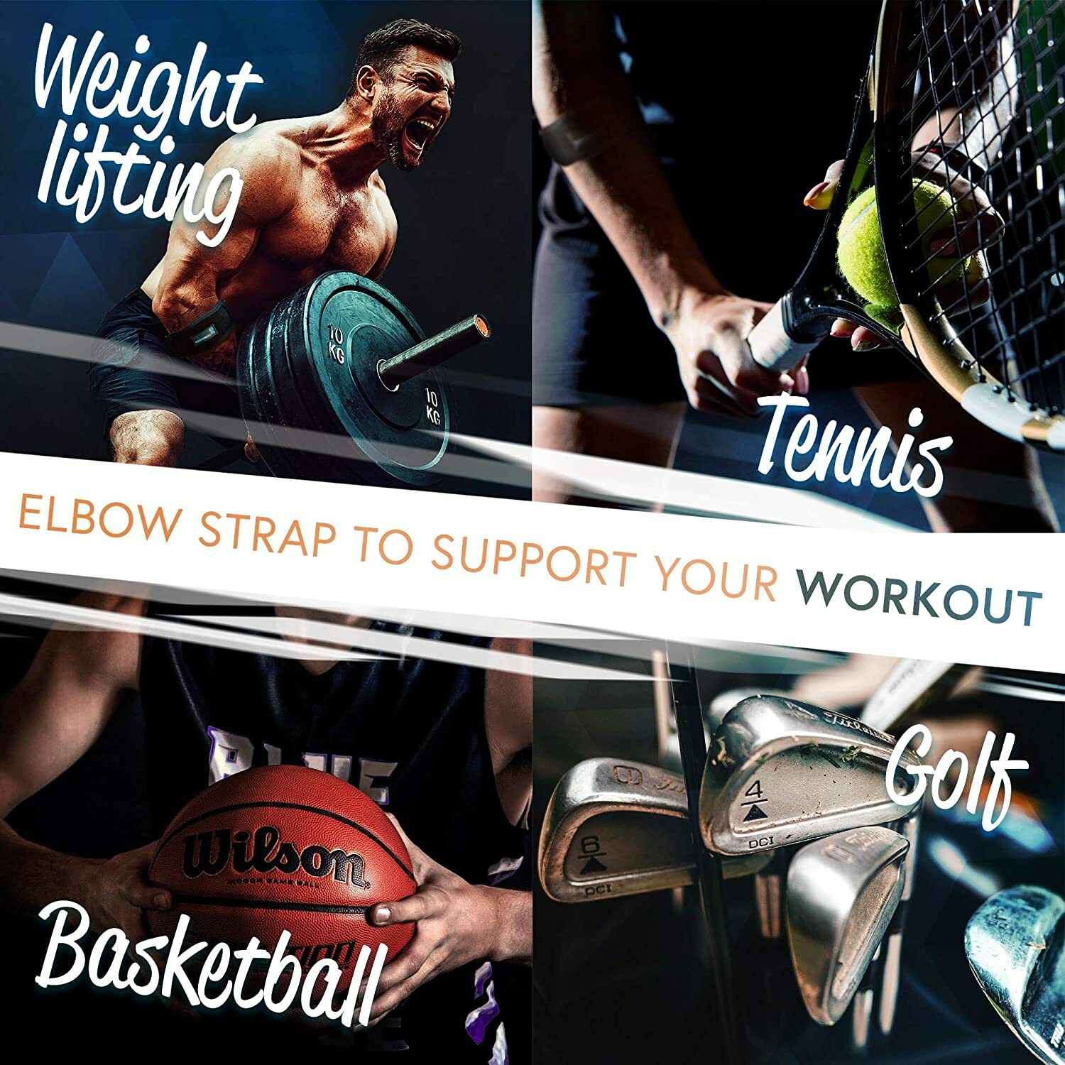 Adjustable Tennis Elbow Brace Support Arthritis Arm Joint Wrap Strap Compression