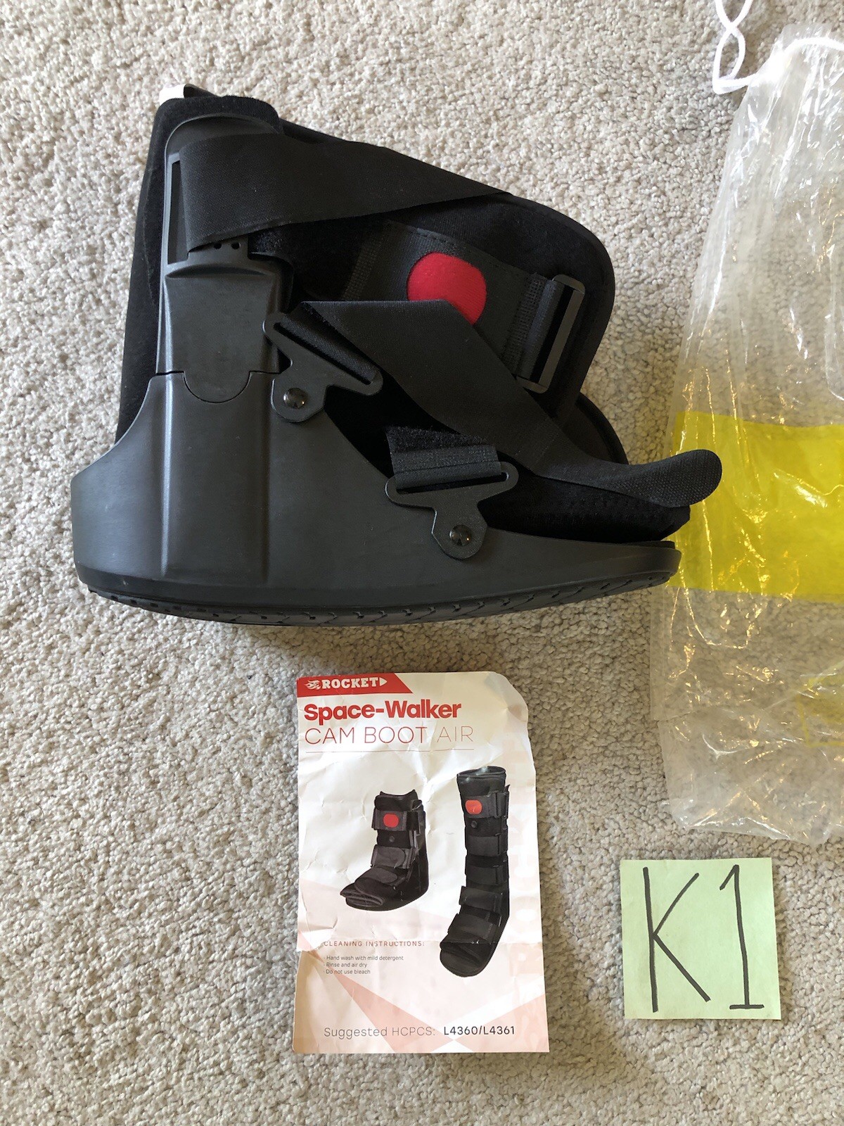 Rocket Orthopedic Space Walker Cam Boot Air Low Top Black Adult Size L L4360