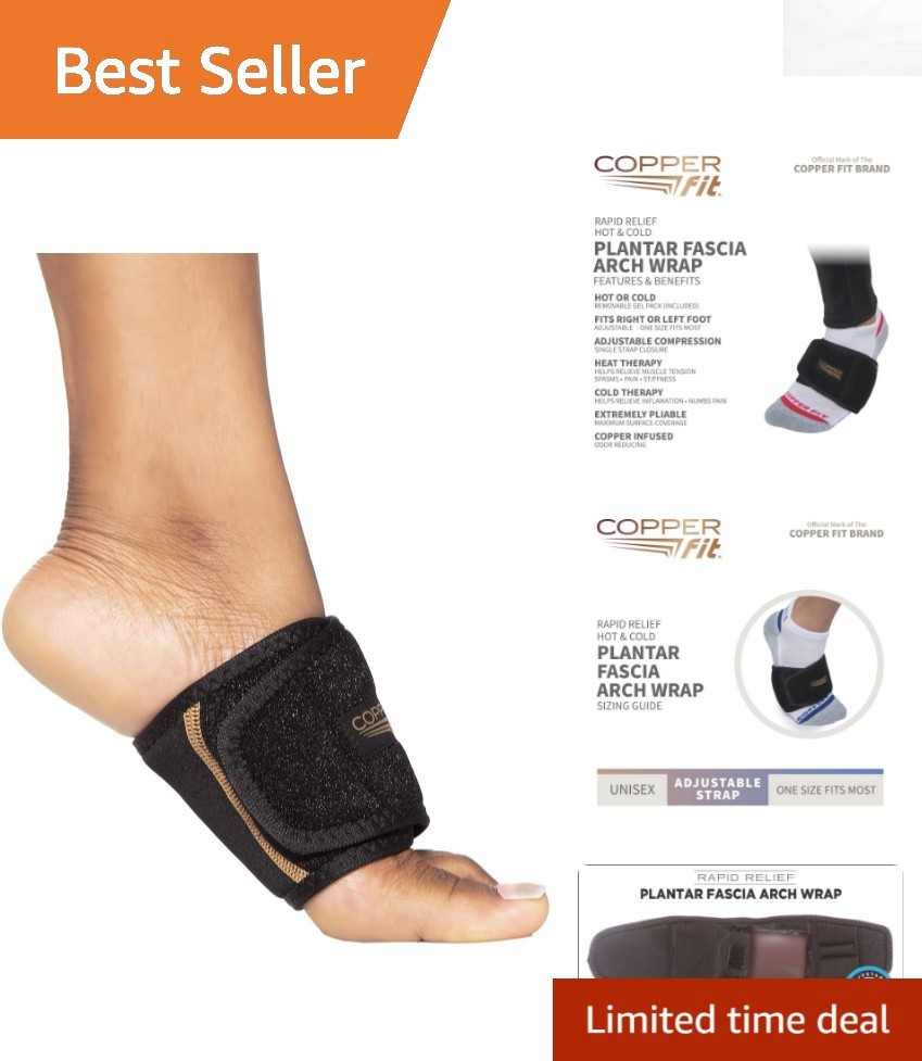 Plantar Fascia Arch Support Wrap with Removable Gel Pack – One Size Fits Most