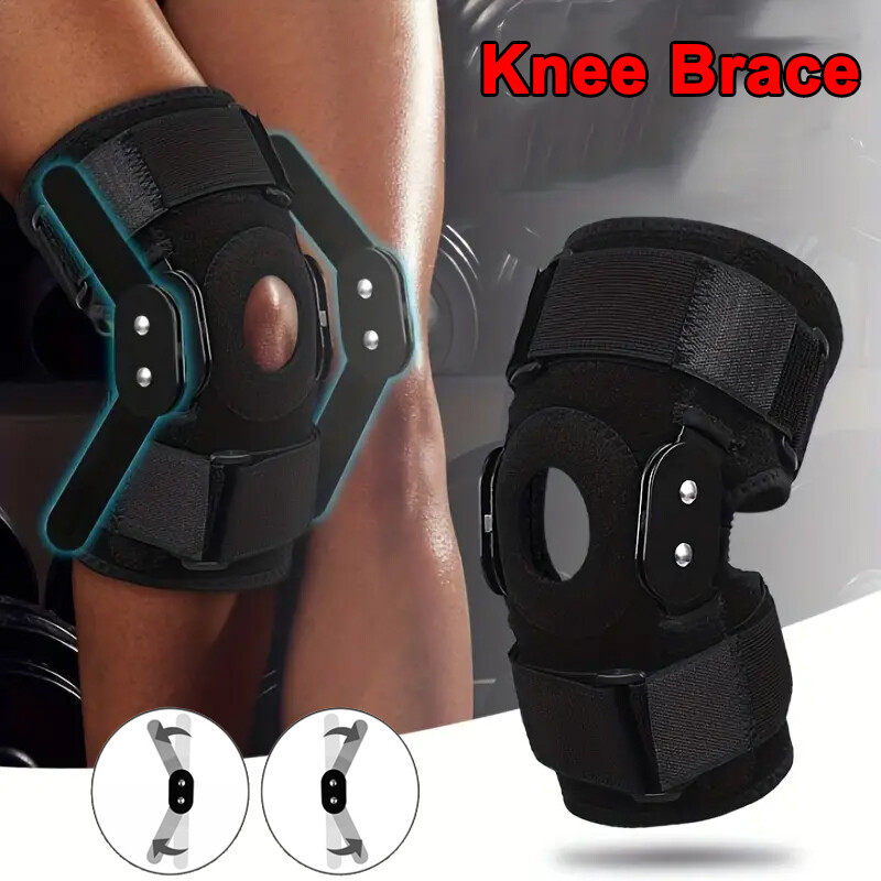 Hinged Knee Brace Compression Sleeve Support Meniscus Joint Pain Arthritis Wrap