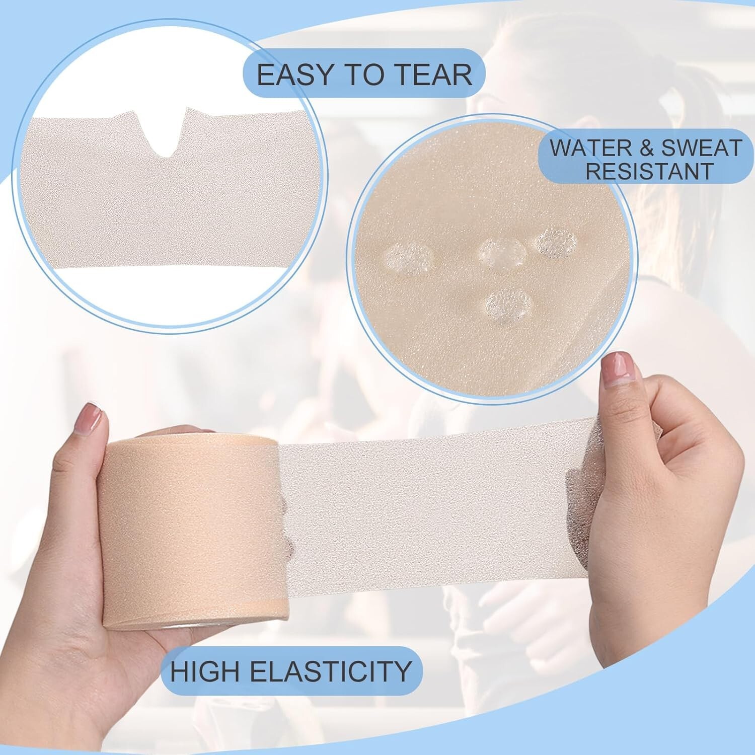 Elastic Pre-Wrap Athletic Tape for Versatile Body Support – Set of 5 Rolls