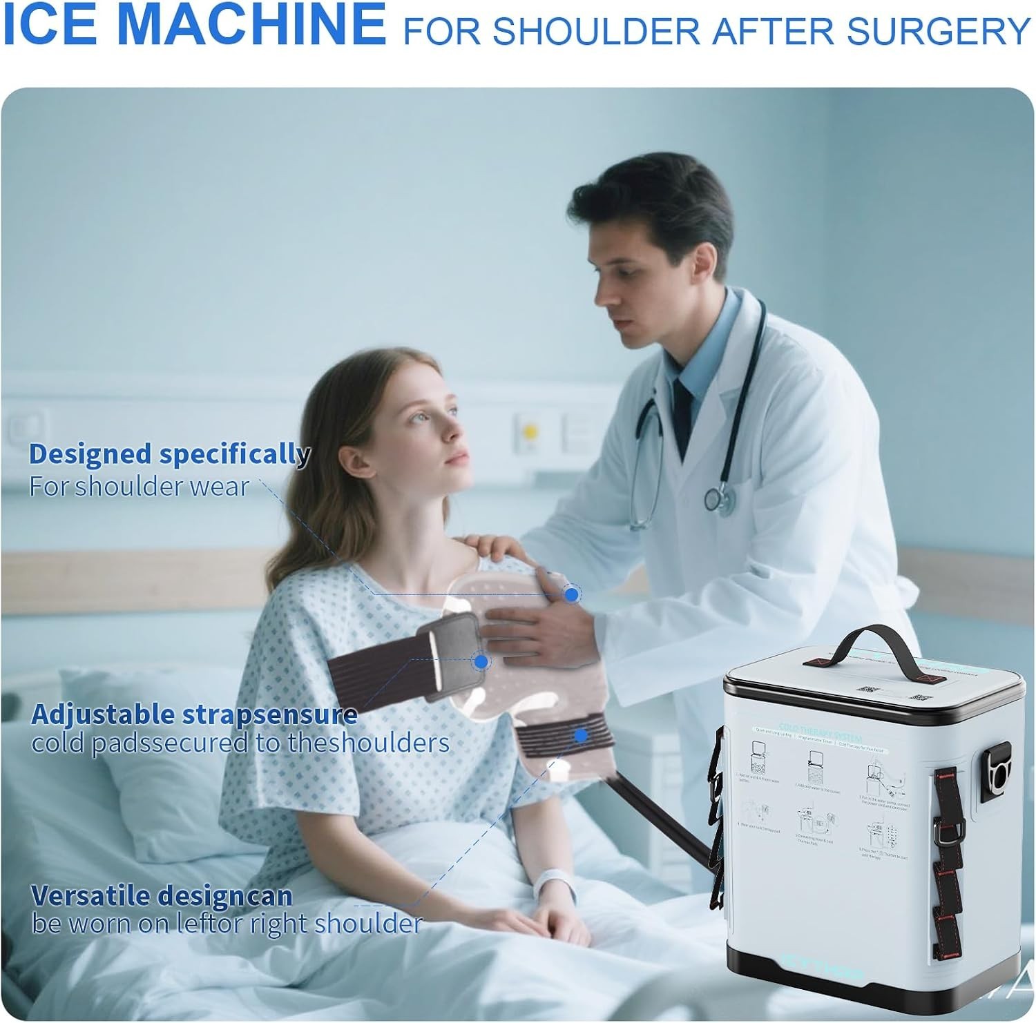 Cold Therapy Machine for Shoulder 12 Quart Quiet Pump Programmable Timer