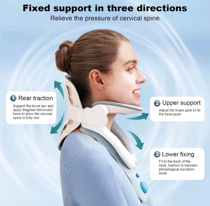 Cervical Neck Traction Device Brace Air Pump Adjustable Inflatable Stretcher