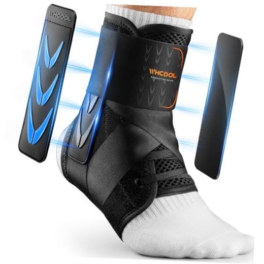 Slim-Fit Ankle Brace for Sprained Ankle, Quick Lace M(Ankle size:12″-13″) Black