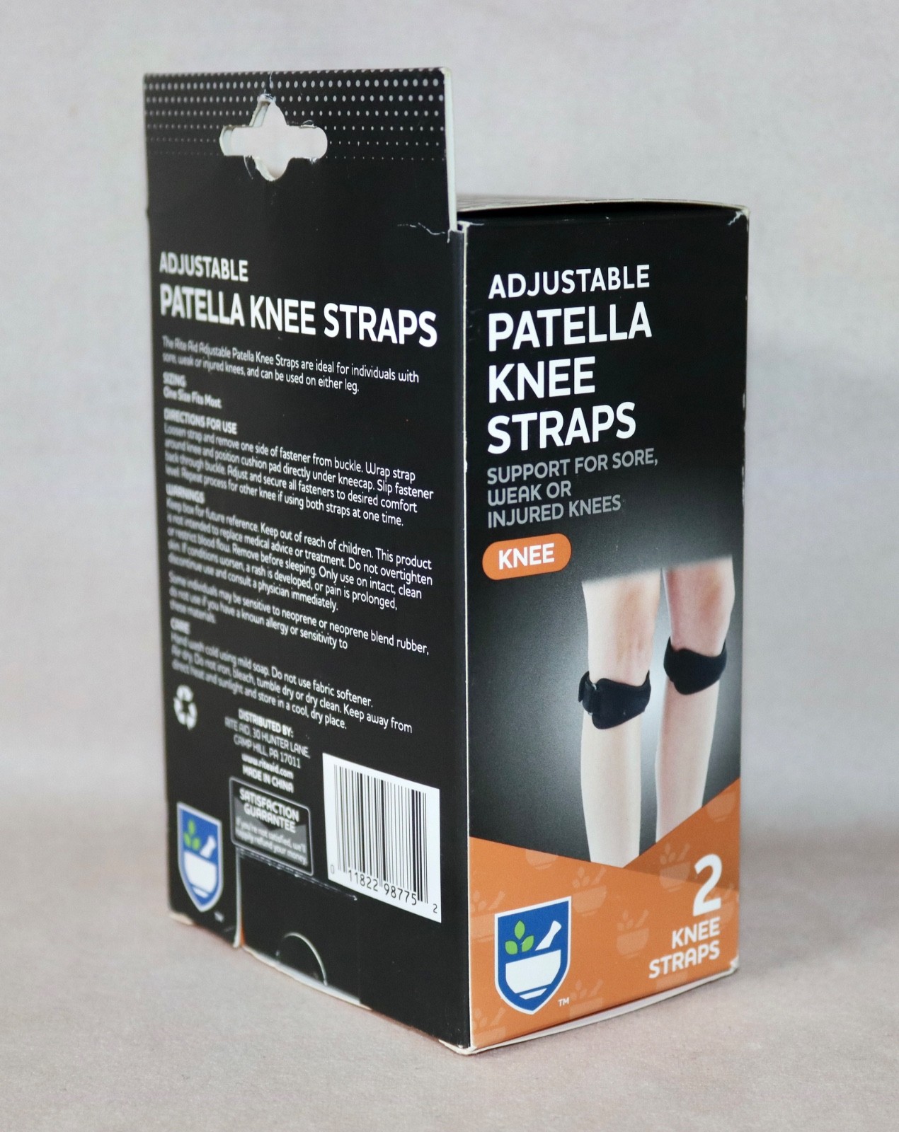 Patella Adjustable Knee Support ~ 2 Knee Straps NEW ~ Distributed By RiteAid
