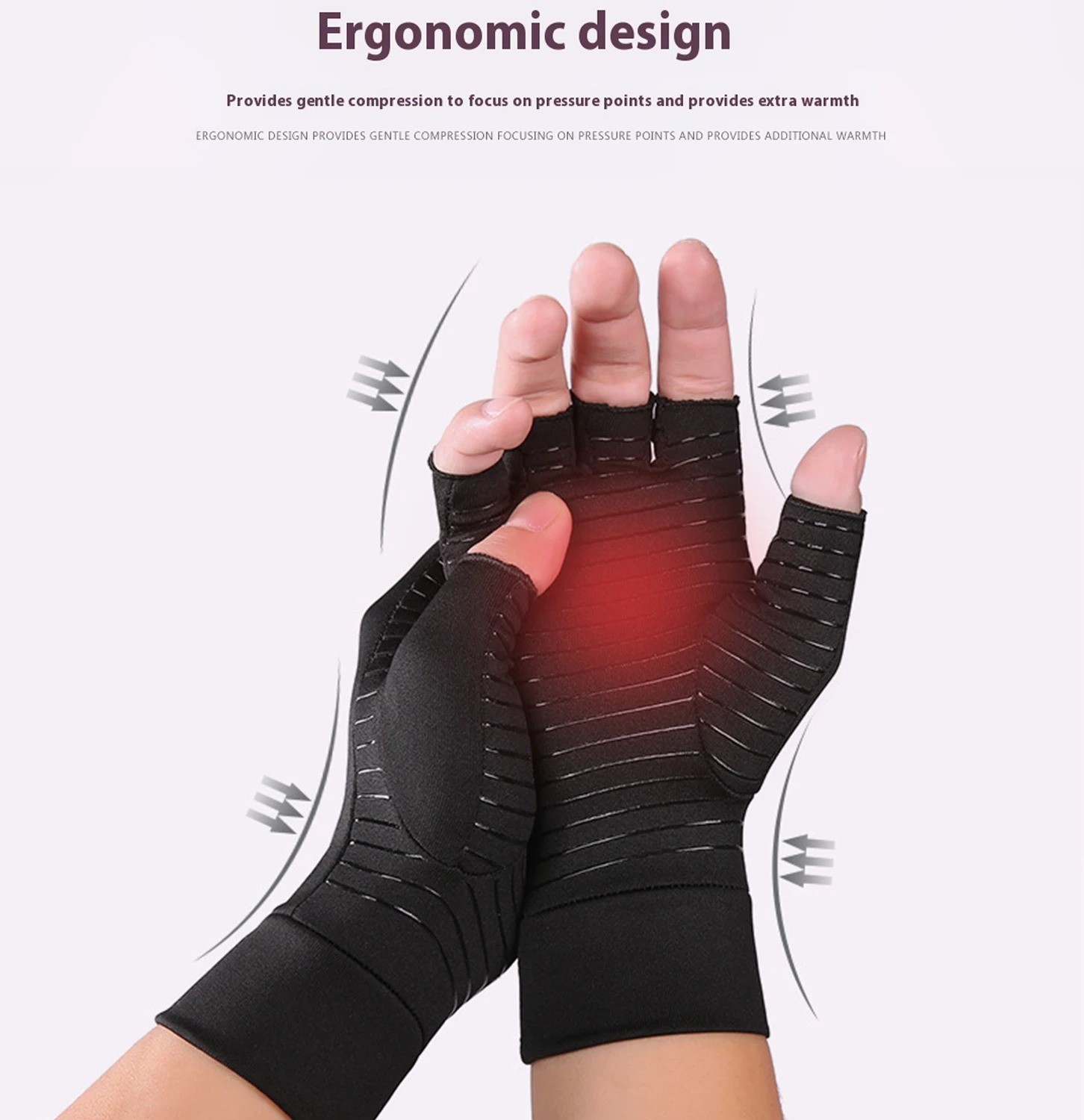 Copper Arthritis Compression Gloves Hand Support Pain Relief Joint Self Care