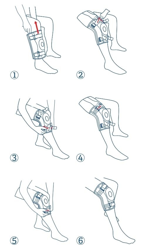 Hinged Knee Brace, Knee Immobilizer with Locking Dials, Medical ROM Knee Brace