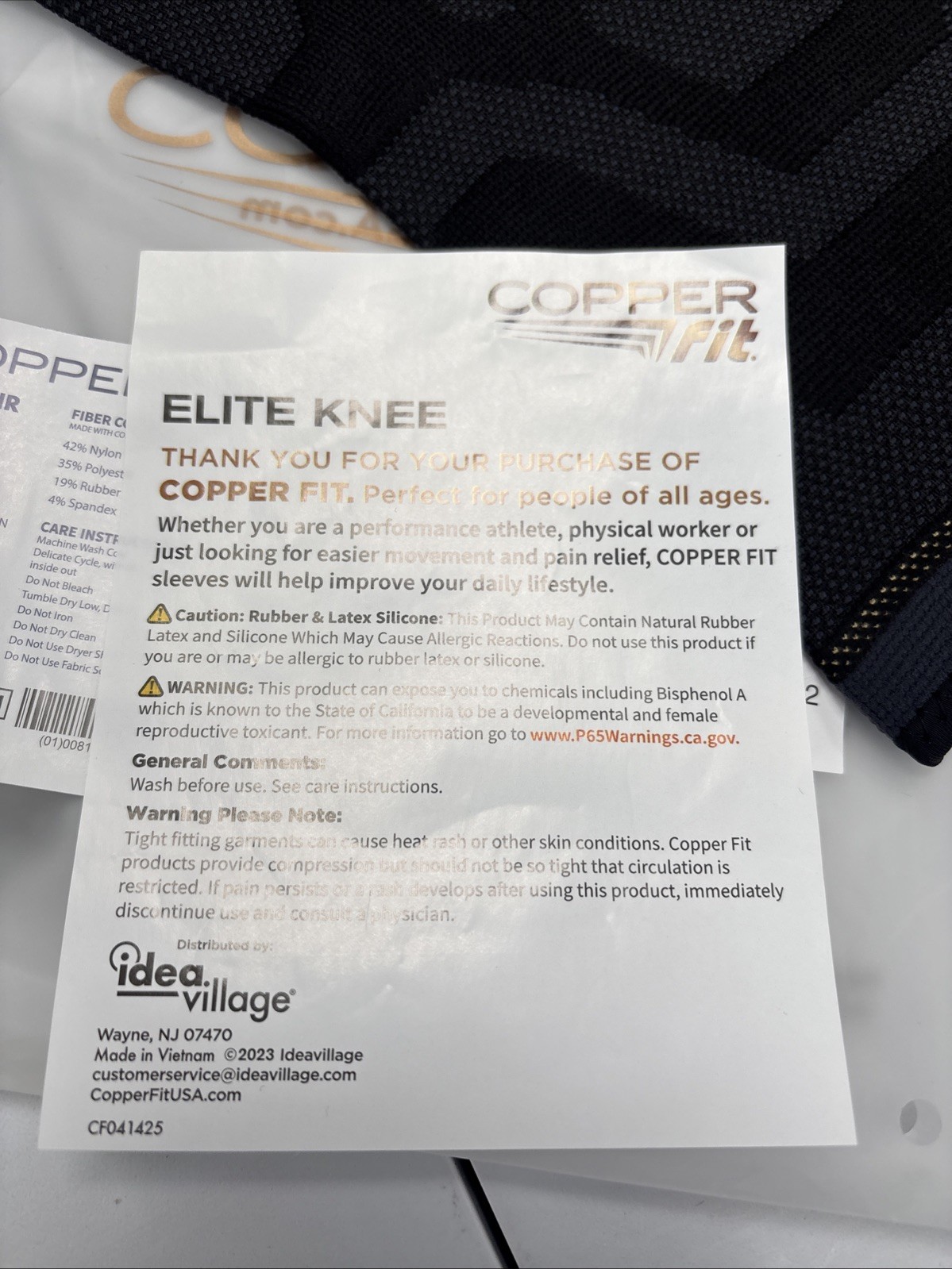 Copper Fit Elite Compression Knee Sleeve 2 Pack L/XL Airflow Technology