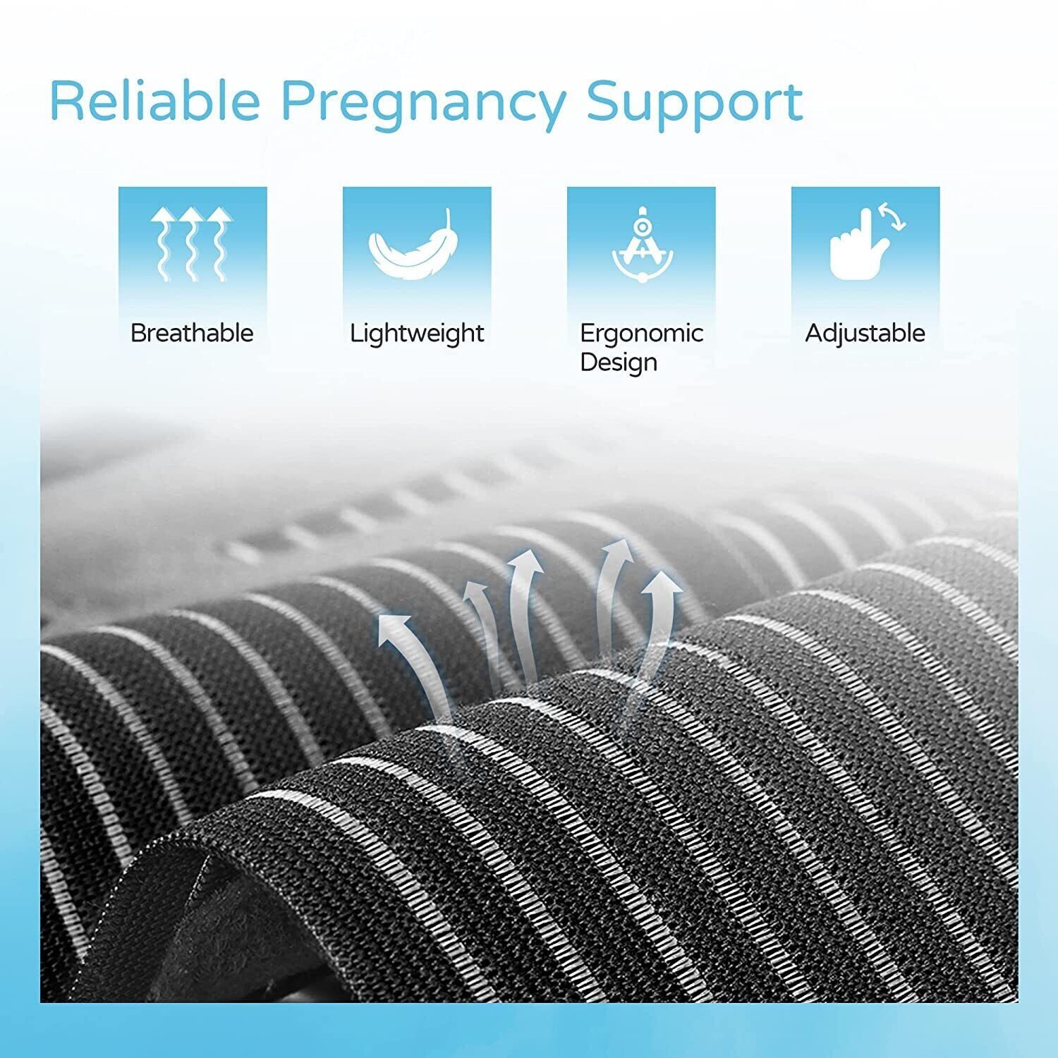 Maternity Band Abdomen Waist Back Support Belt Pregnancy Belly Brace Black (XXL)