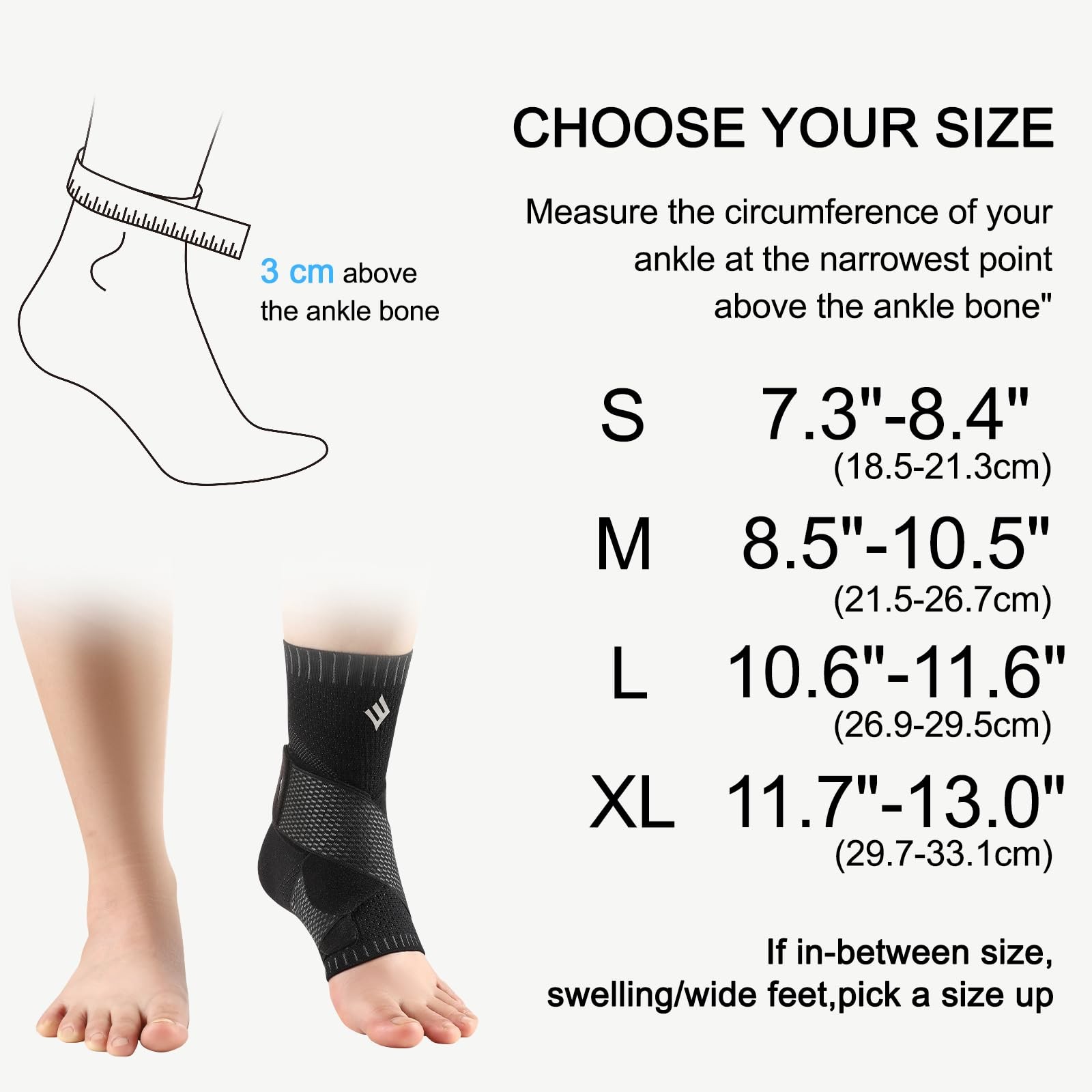 Compression Ankle Sleeve with Removable Figure-8 Strap