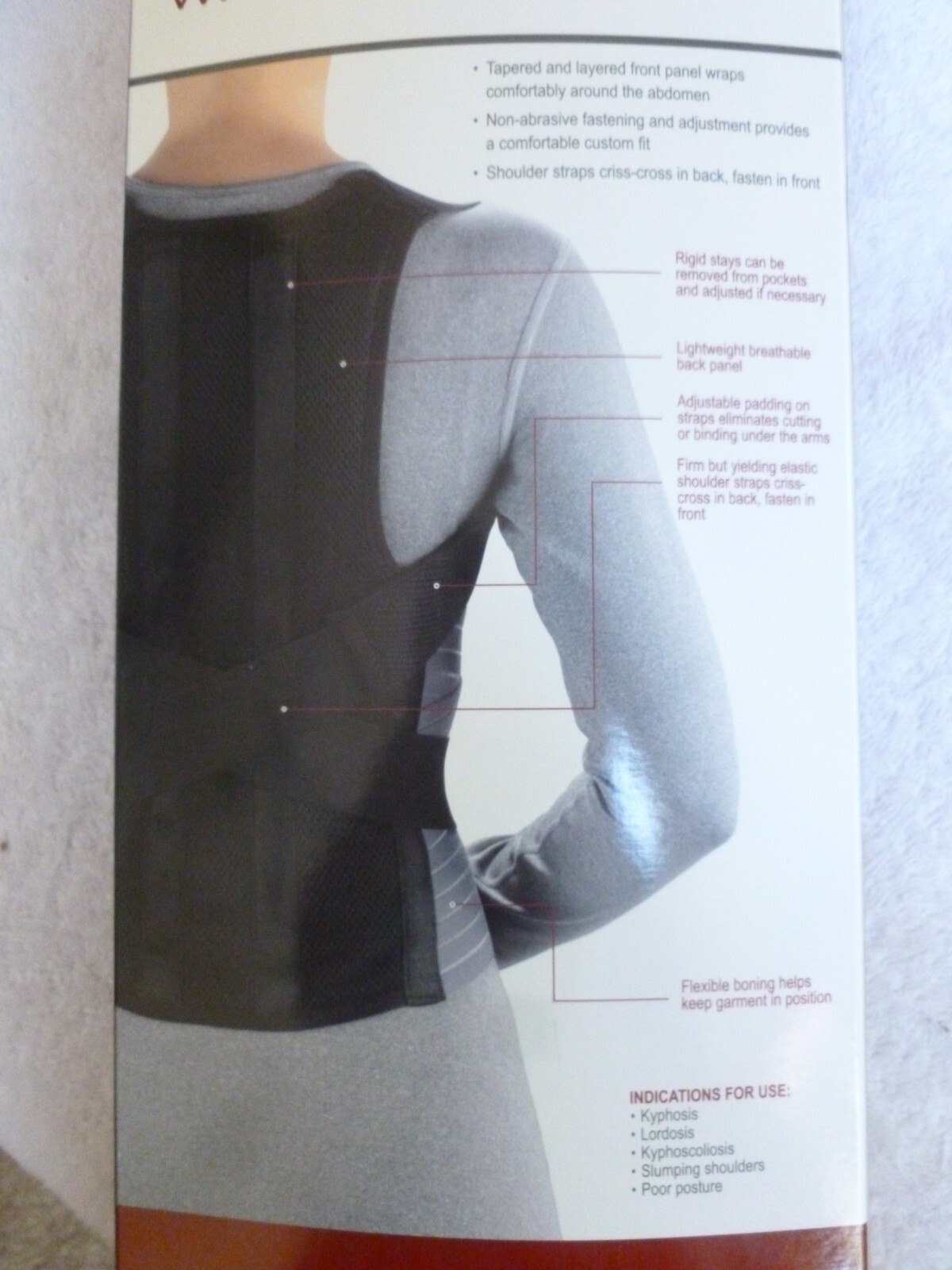 OTC Comfort Posture Brace With Rigid Stays (Black) 2X-Large #2456-2XL