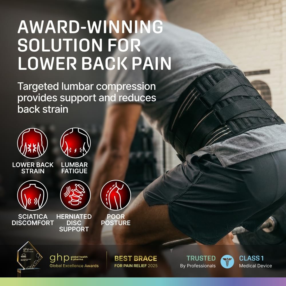 Lumbar Support Belt Back Brace Lower Back Pain Posture Breathable Size M