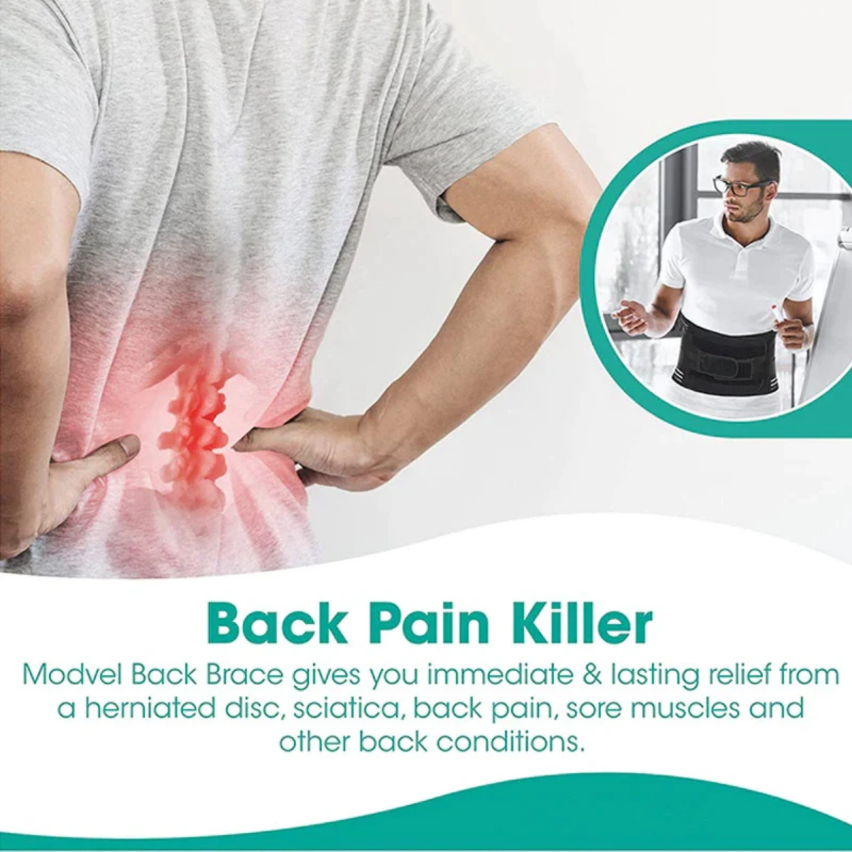 Back Support Lower Lumbar Waist Adjustable Belt Brace Pain Relief Work For Adult