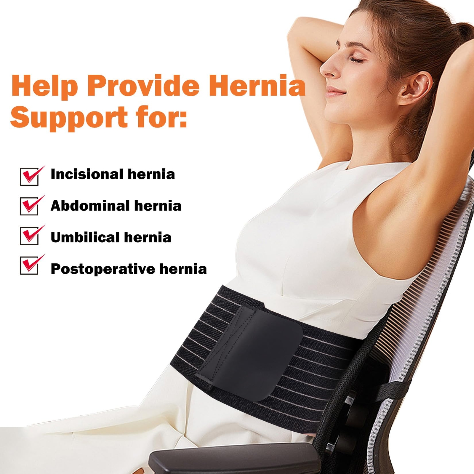 Umbilical Hernia Belt Abdominal Support Binder Brace Wrap with Compression Pad
