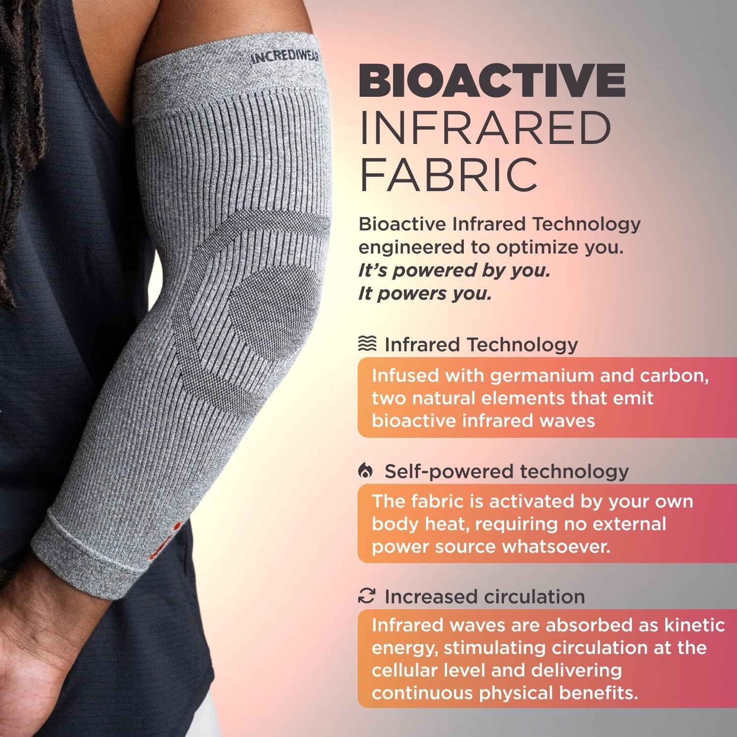 Large Infrared Elbow Sleeve for Tendonitis & Bursitis Relief, Breathable Comfort