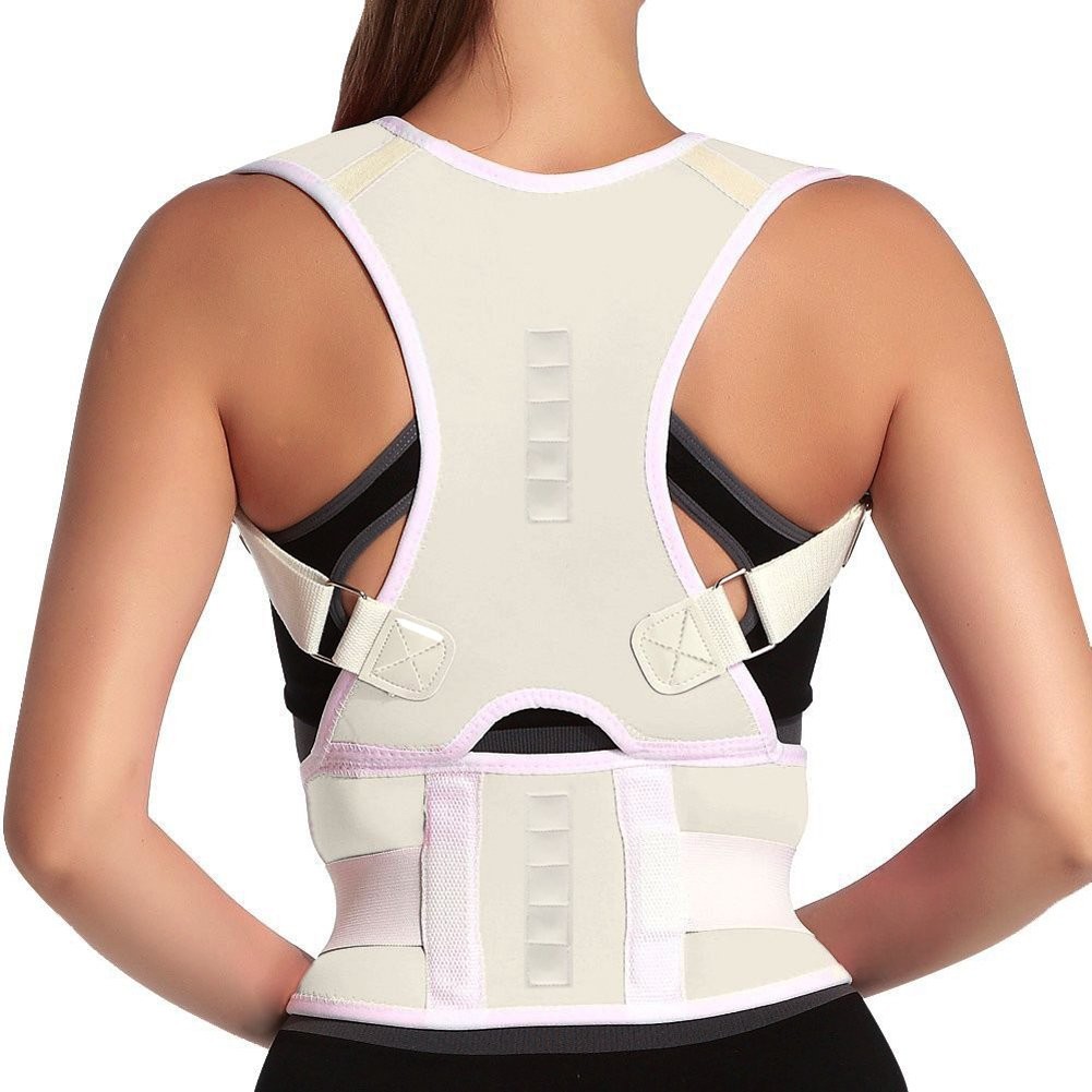 Thoracic Back Brace Posture Corrector- Magnetic Large (Pack of 1), White