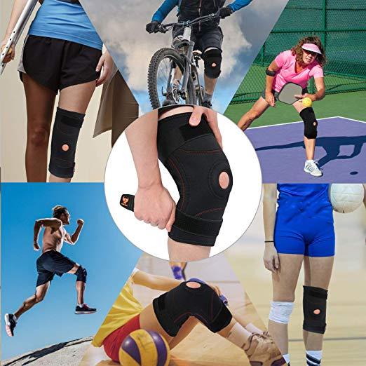 Knee Brace Support Compression Sleeves – Adjustable Open Patella Support for Swo