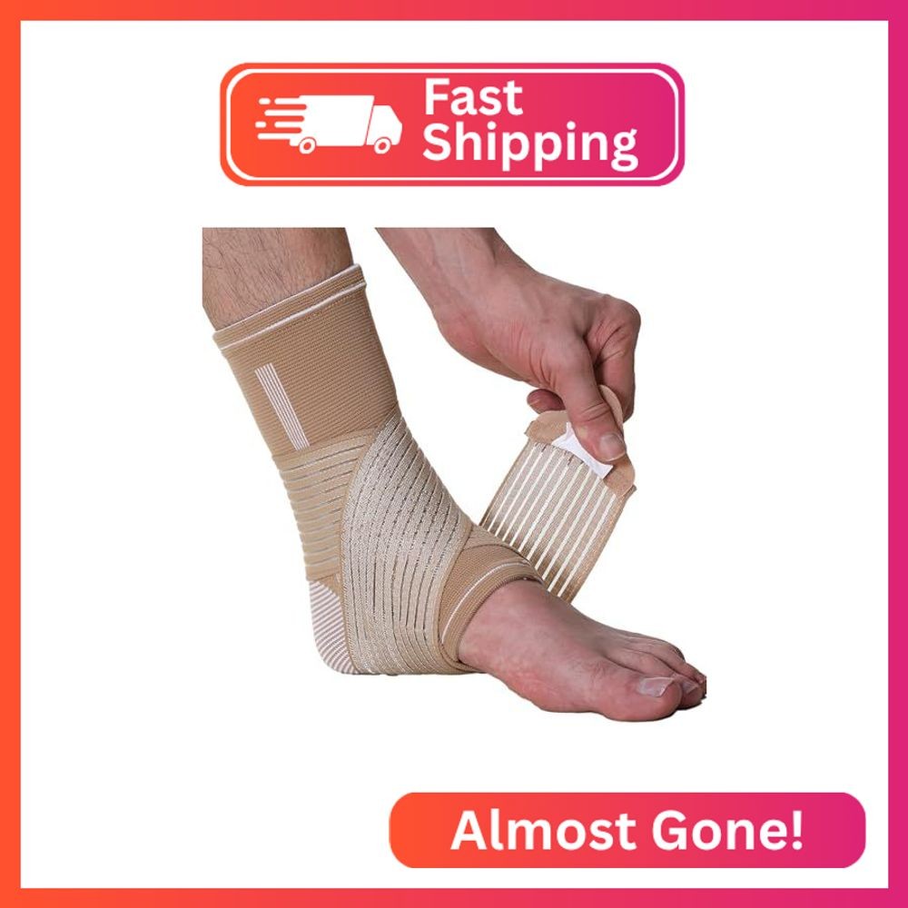 NeoTech Care Adjustable Ankle Support Brace (Beige, Size L, 1 Unit)