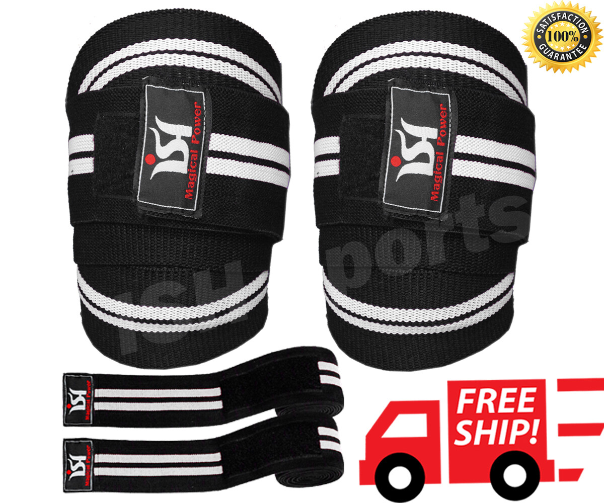 Gym Weight lifting Knee Wraps Bandage Straps Guard Powerlifting Pads Sleeves