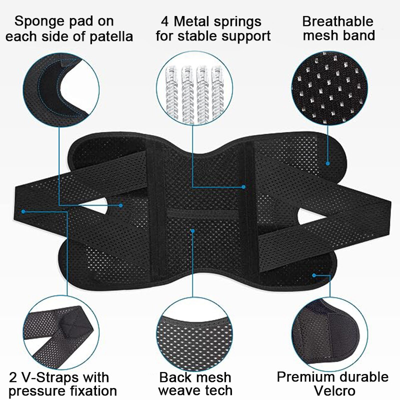 Knee Brace Compression Sleeve Patella Support Arthritis Joint Pain Relief Wrap