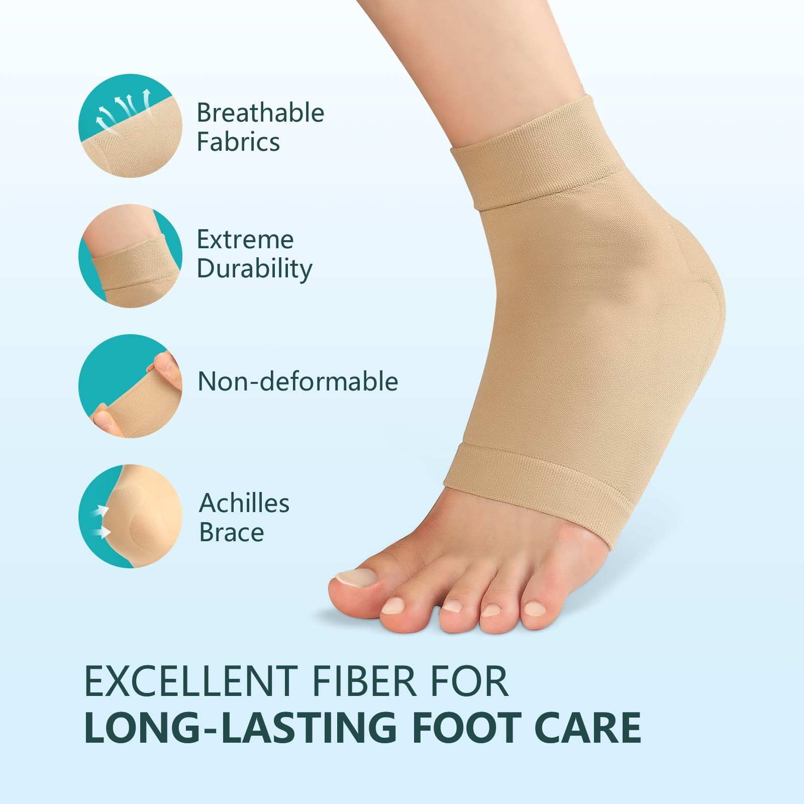 Achilles Tendon Heel Protector Compression Padded Sleeve Socks Premium Gel He…