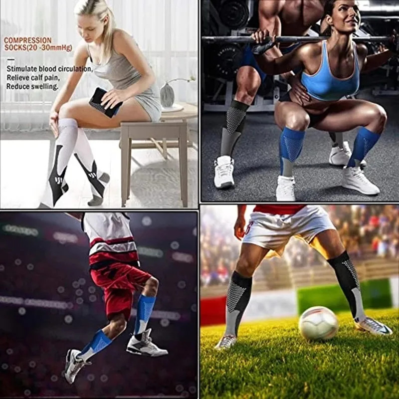 Running Men Women Compression Socks For Football Anti Fatigue Pain Relief 20-30