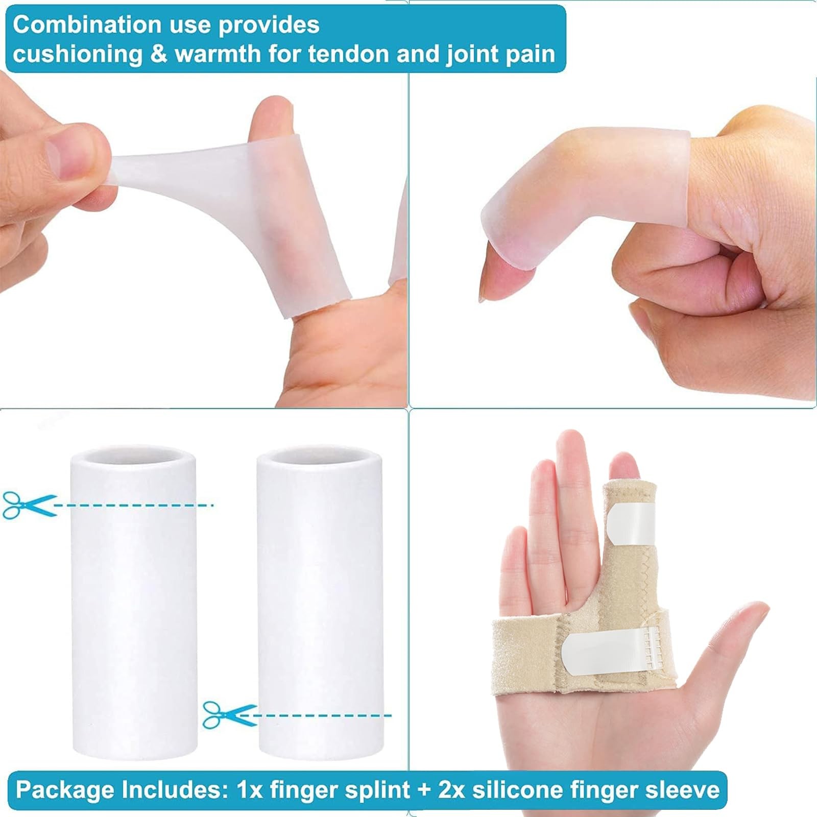 Sumifun Finger Brace, Trigger Splint for 1 Count (Pack of 1), Khaki