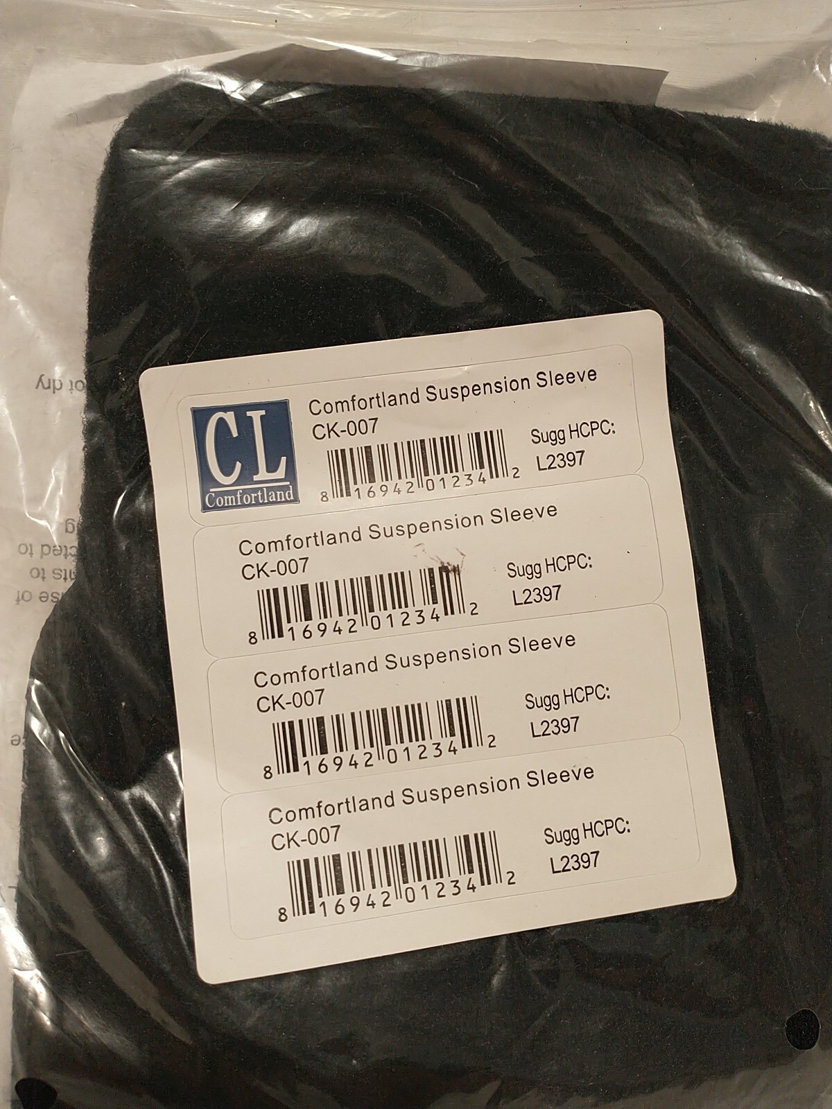 Brand New Sealed Comfortland Medical CK‑007 Black Suspension Sleeve