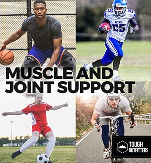 Compression Leg Sleeves – Full Leg Sleeves for Men, Women & Youth X-Large Black