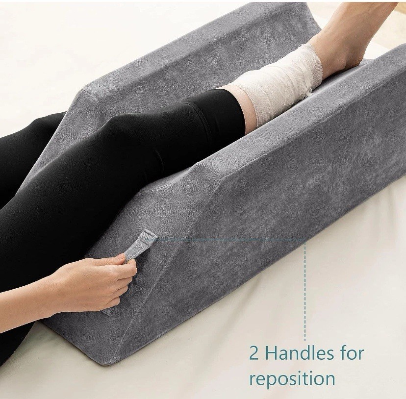 Leg Elevation Pillow for Leg/Knee Surgery Recovery, Memory Foam (2 Supports)