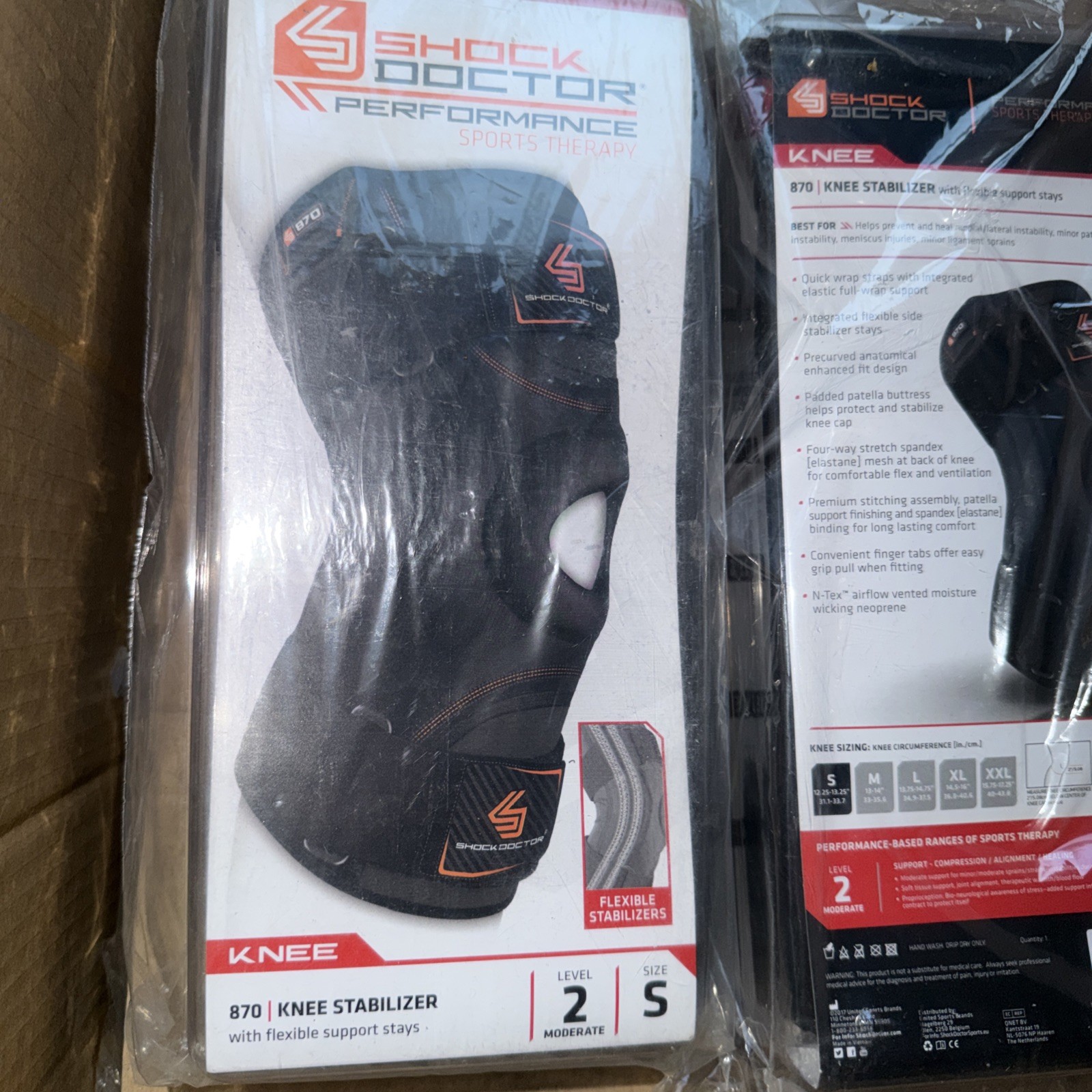 SHOCK DOCTOR KNEE STABILIZER/BRACE 870 SIZE SMALL 12.25”-13.25”