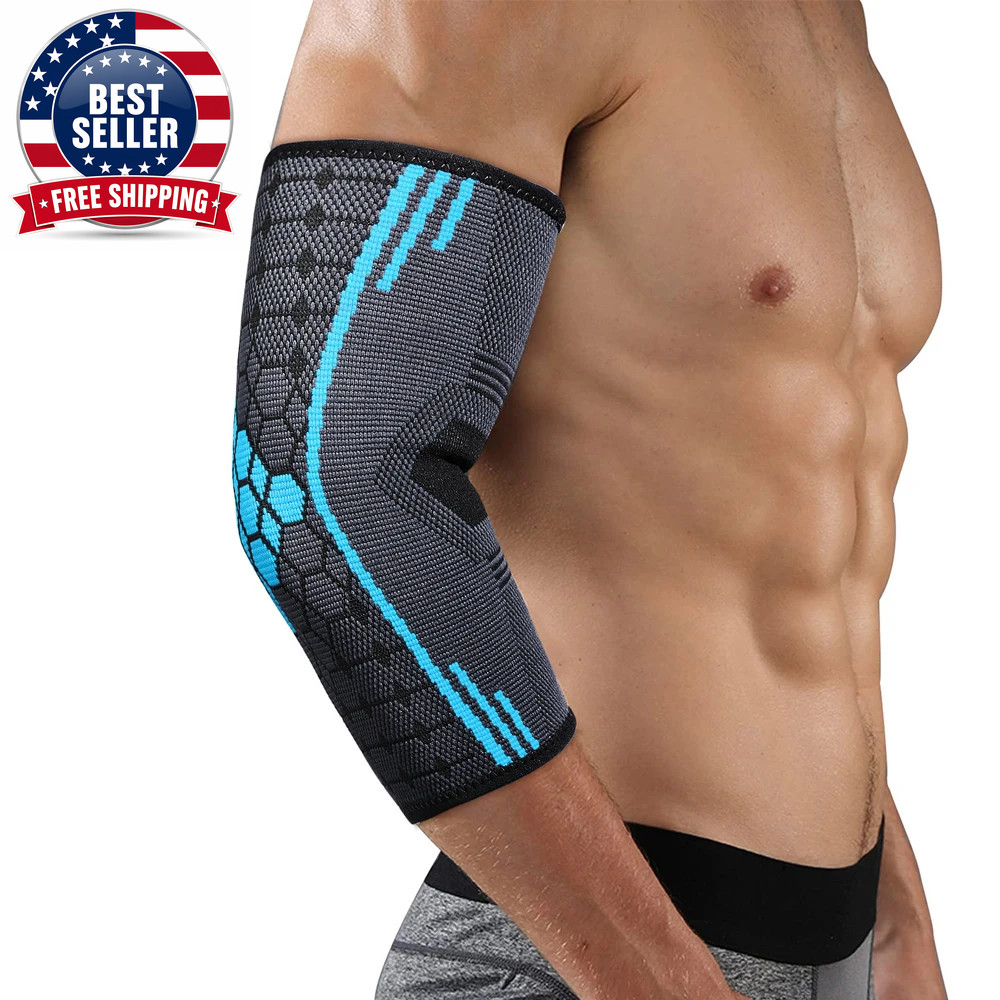 1PC Elbow Compression Sleeves for Tennis and Golfer’S Elbow, Breathable Elastic