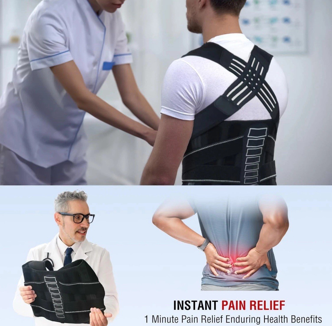 Enthra Back Brace Posture Corrector Lower Back Pain BB02 Medium For Men & Women