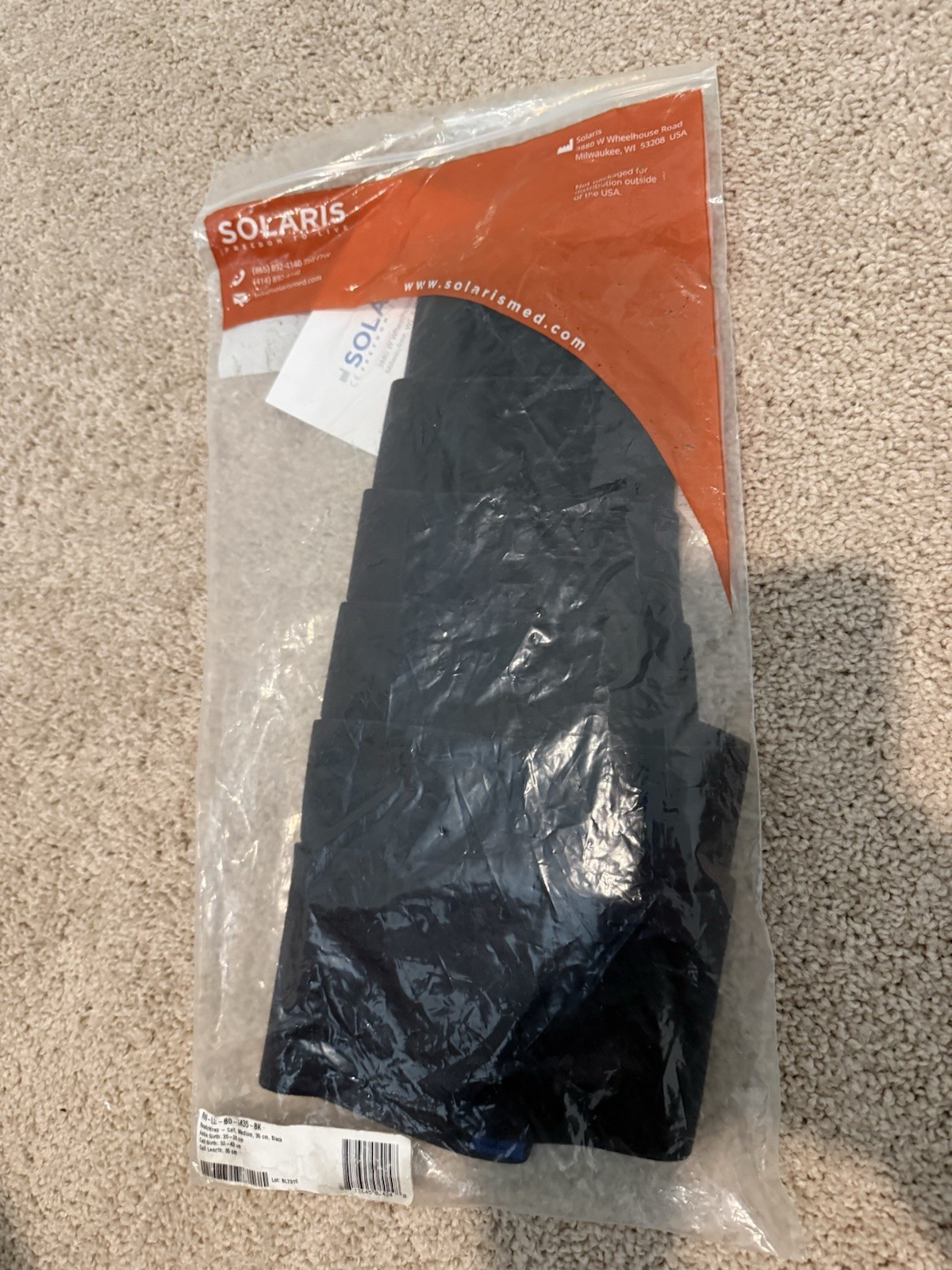 L+R USA Ready Wrap Compression Calf Wrap, ReadyWrap Medium Black 35cm NEW