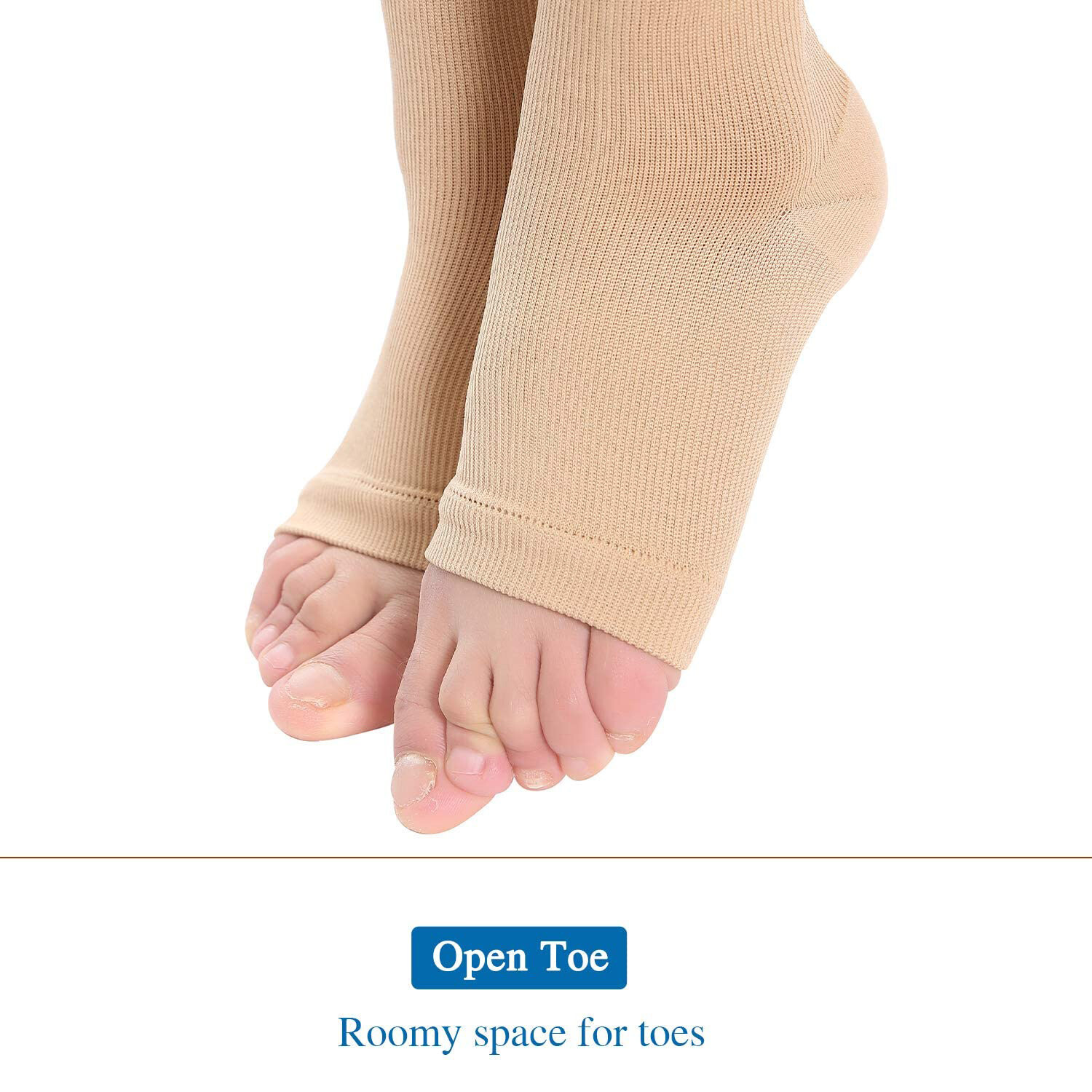 Compression Zip Up Socks Open-Toe Zipper Leg Support Unisex Socks Knee Stocking
