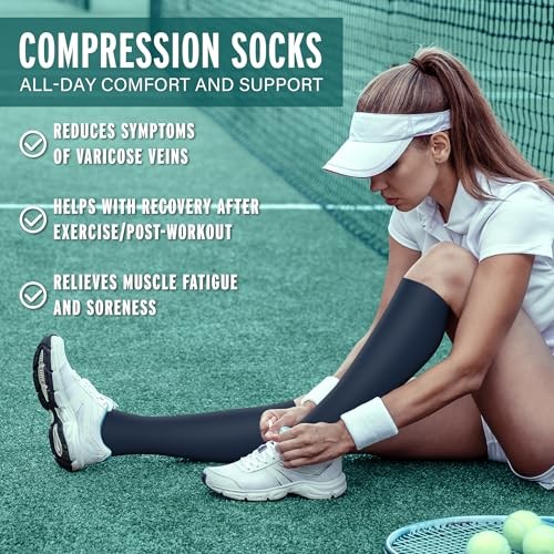 3 Pairs Compression Socks for Women & Men Small-Medium A14 Cyan/Blue/Light Blue