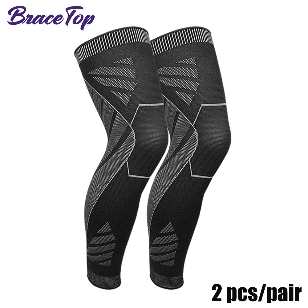 BraceTop Long Leg Compression Sleeves Full Leg Sleeve Long Knee Brace Knee