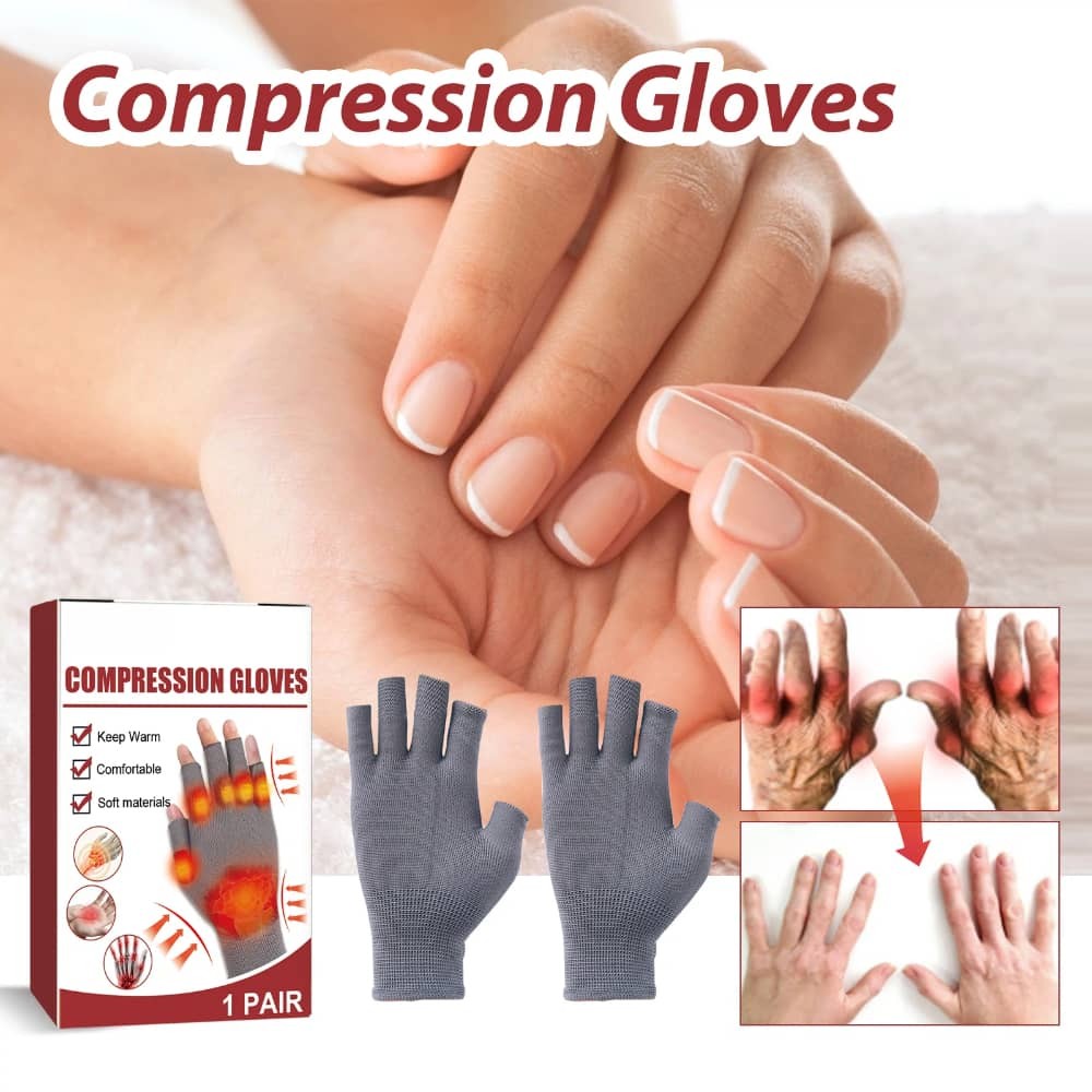 Fingerless Arthritis Compression Gloves Hand Pain and Tendinitis Relief 1 Pair