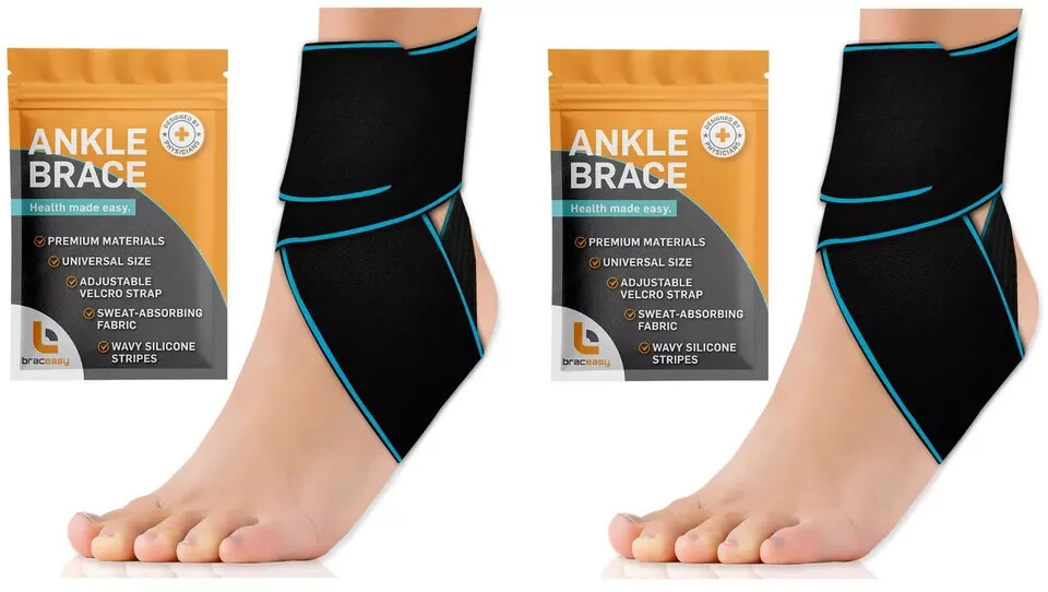 2 Ankle Braces!!! Sprained Ankle Support Stabilizing Tendonitis Achilles: L & R