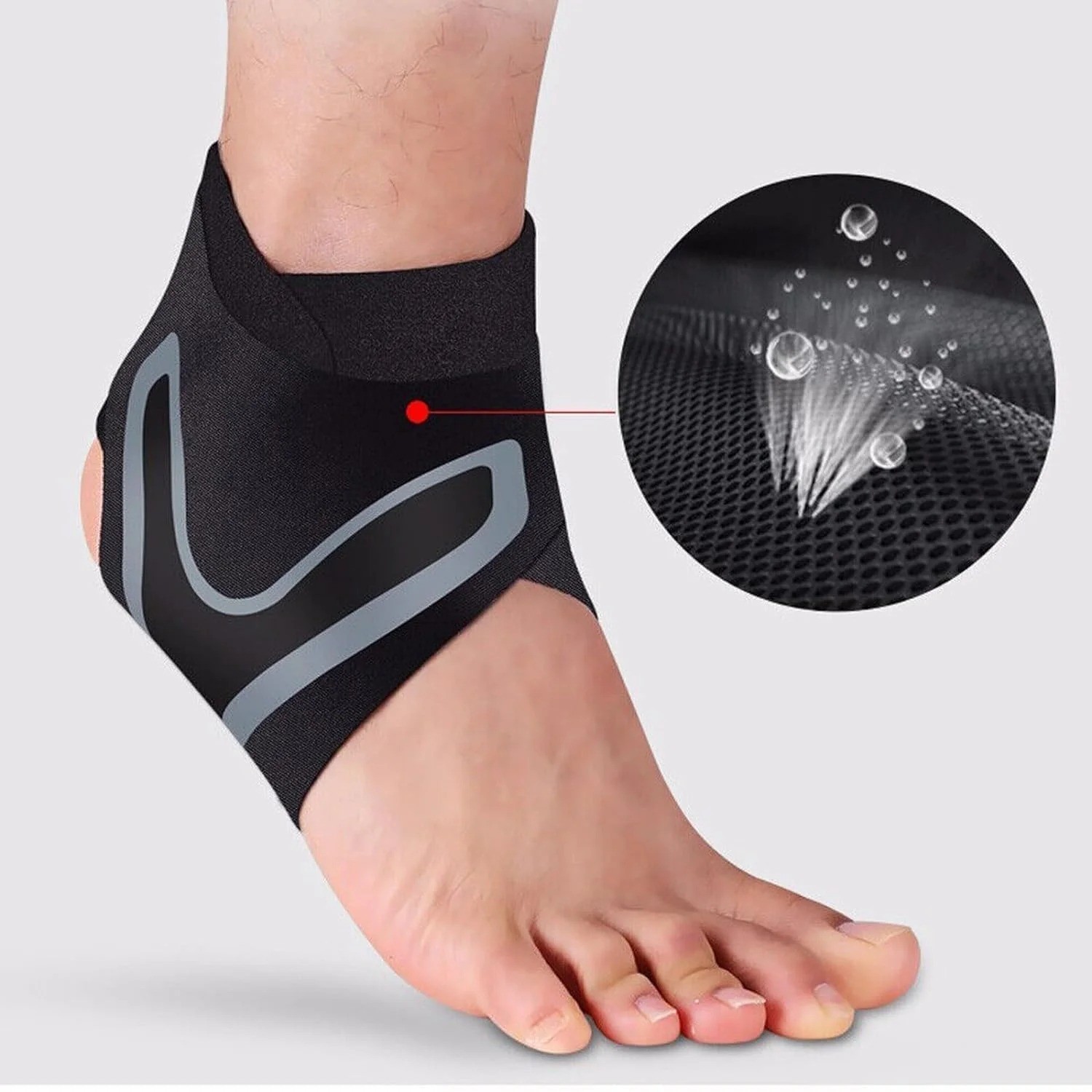 Ankle Compression Support Brace Sleeve Adjustable Foot Wrap for Sports Running