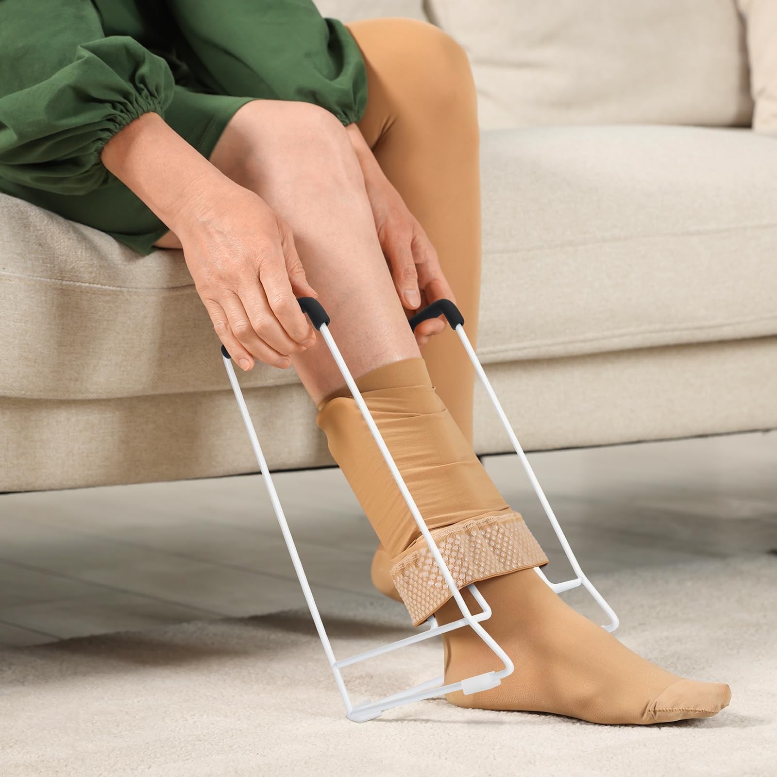 Compression Sock Aid Device – Adaptive Stocking Donner for Seniors, Medium Calf