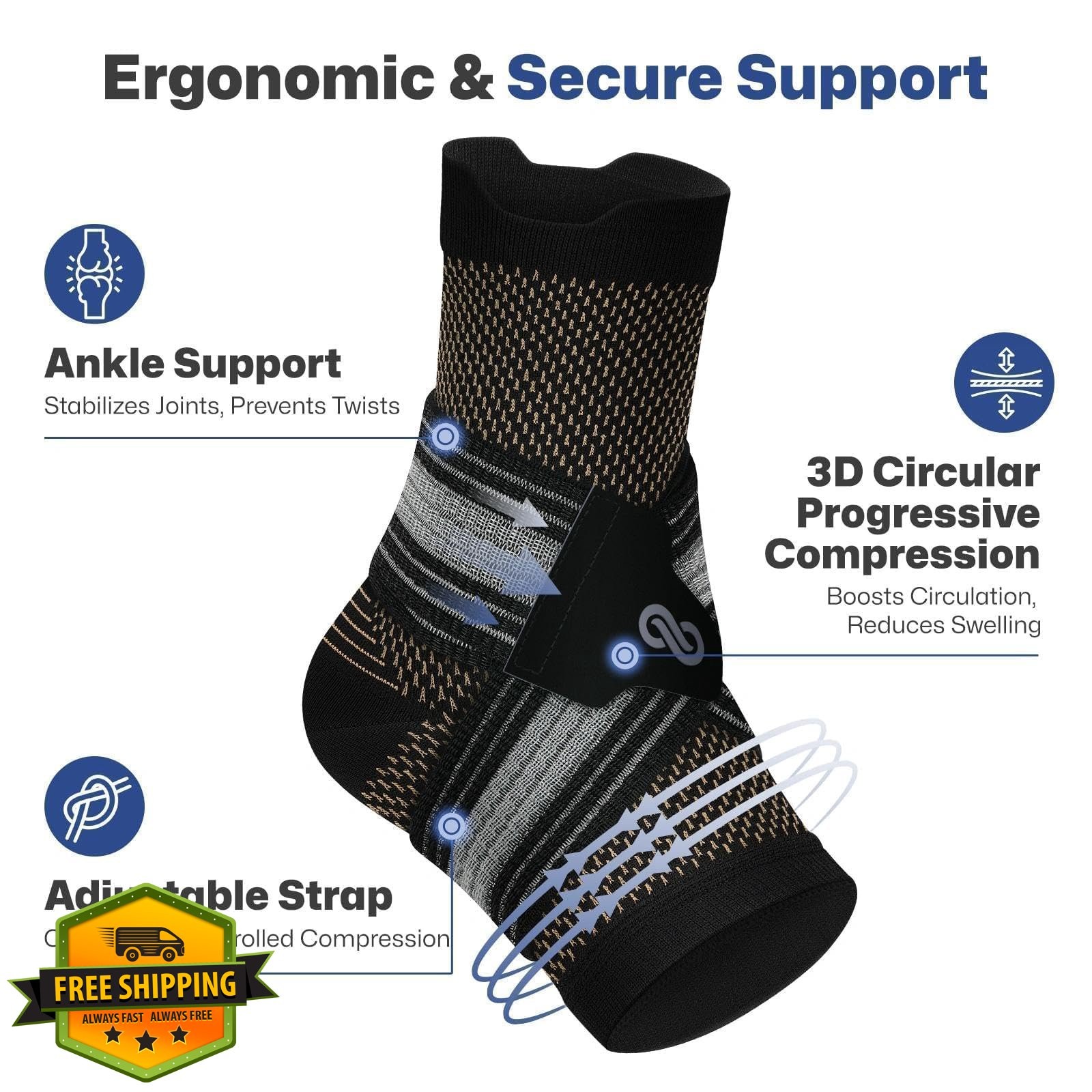 PAPLUS Ankle Braces Nude Small 2 Pairs