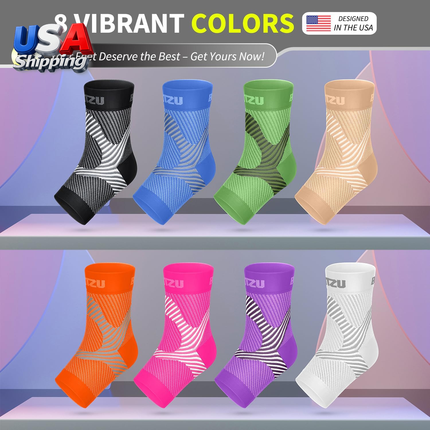 Compression Socks for Plantar Fasciitis, Achilles Tendonitis, Arthritis Relief,