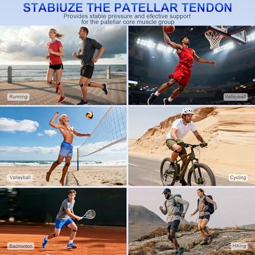Silicone Patellar Tendon Support Strap, Adjustable Non-Slip One Size 1 Gray