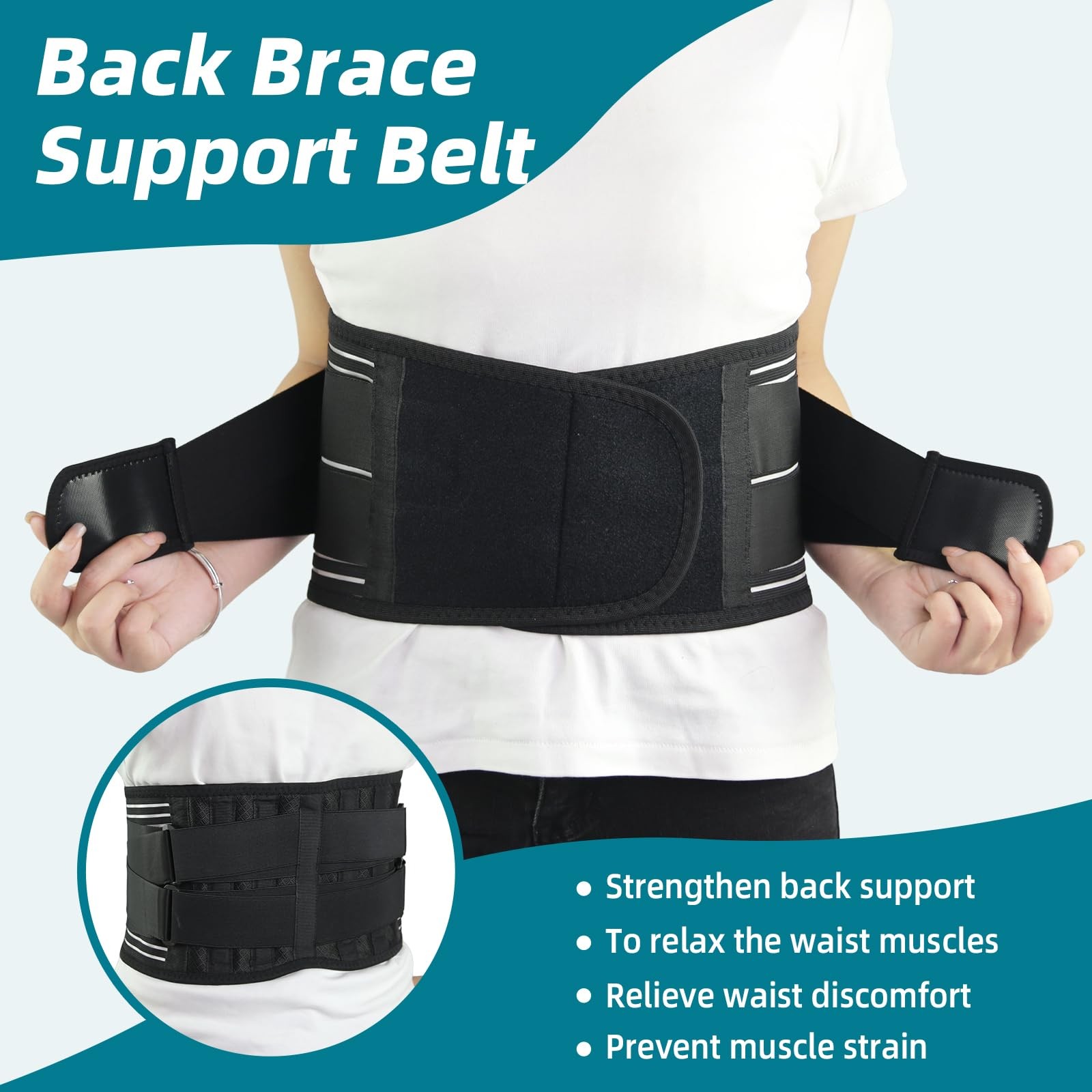 Adjustable Back Brace Lower Back Pain Sports Waist Support Belt Sciatica XXL