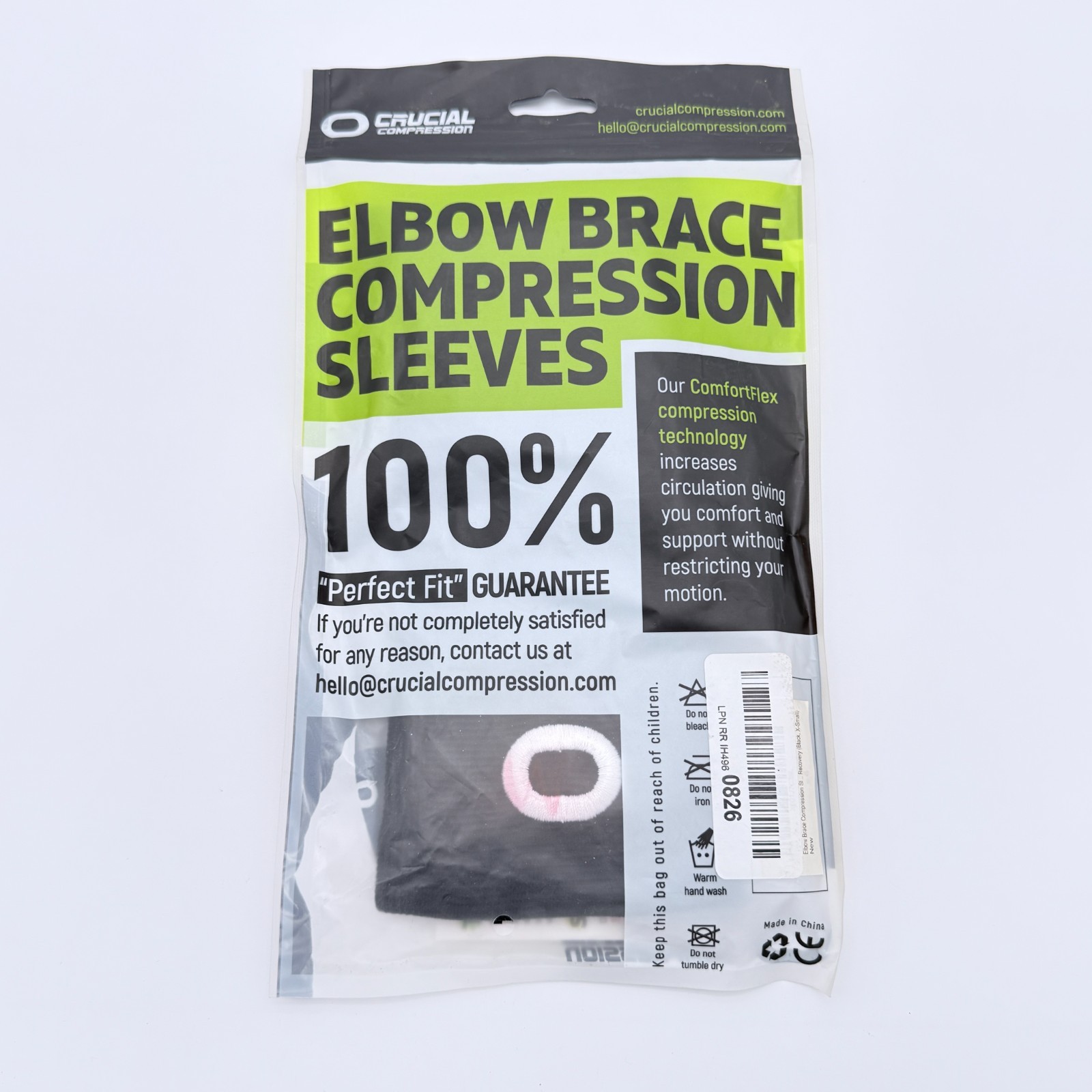 Elbow Brace Compression Sleeve (1 Pair) Instant Arm Support Sleeves Black XS NEW