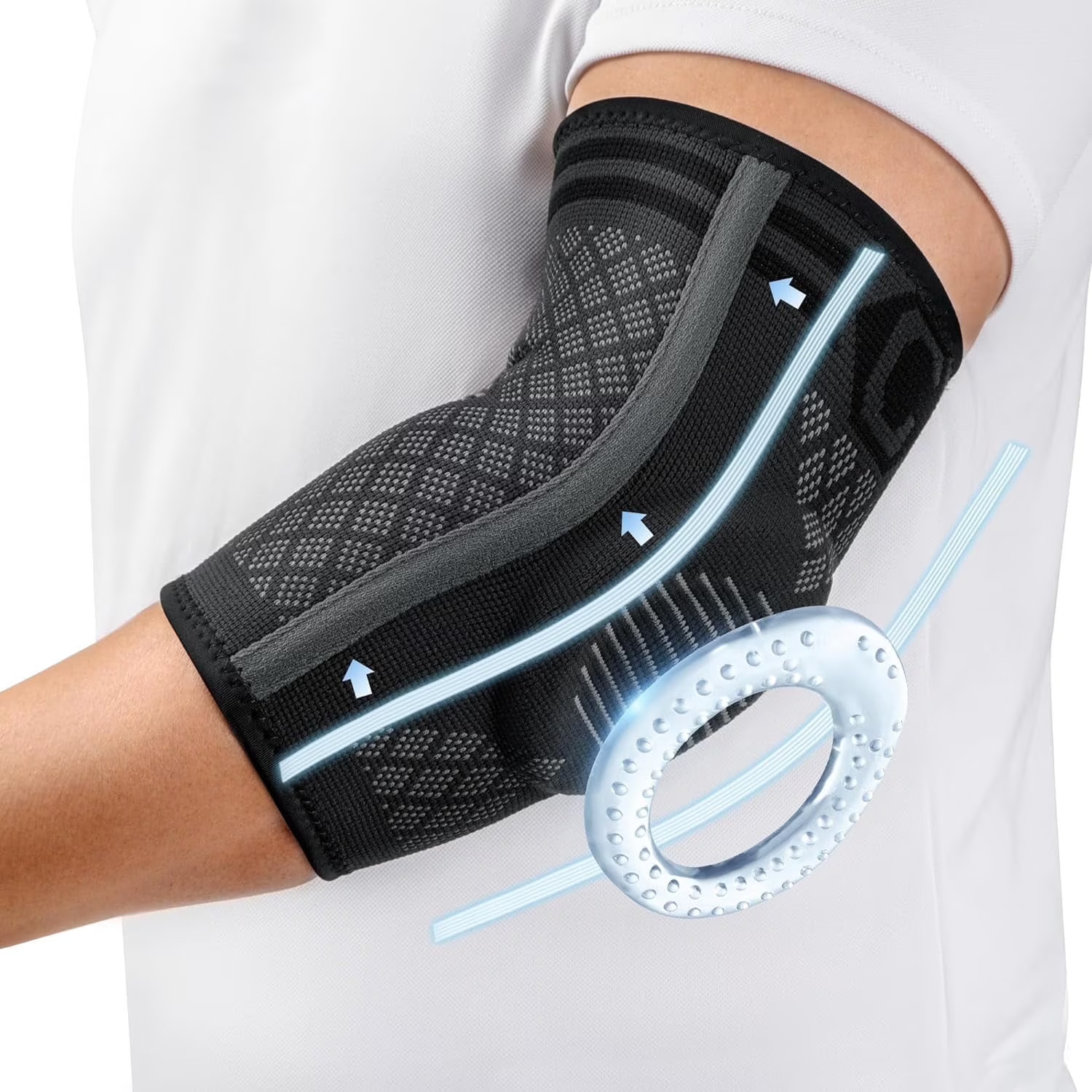 Elbow Brace for Tennis Elbow and Tendonitis with Gel Pad Compression Medium